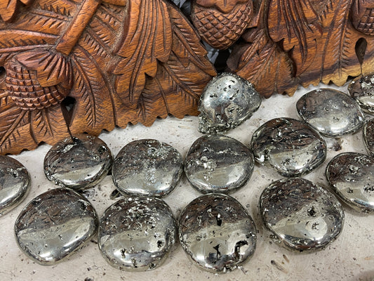 Pyrite Druzy Palm Stones