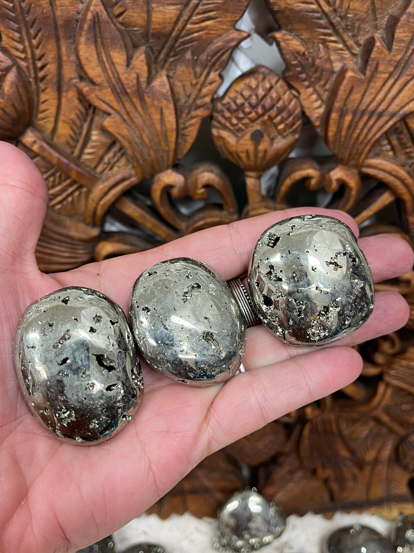 Pyrite Druzy Palm Stones