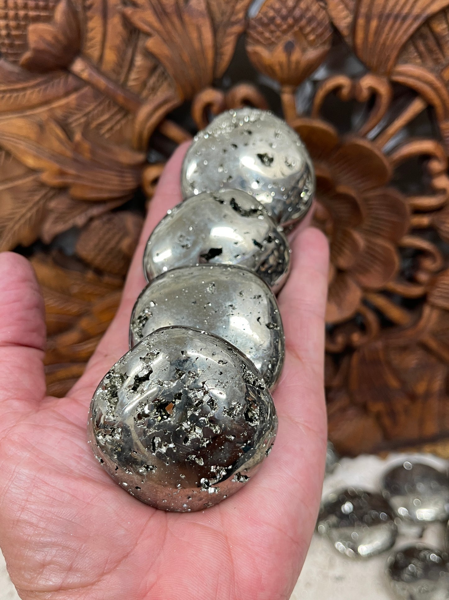 Pyrite Druzy Palm Stones