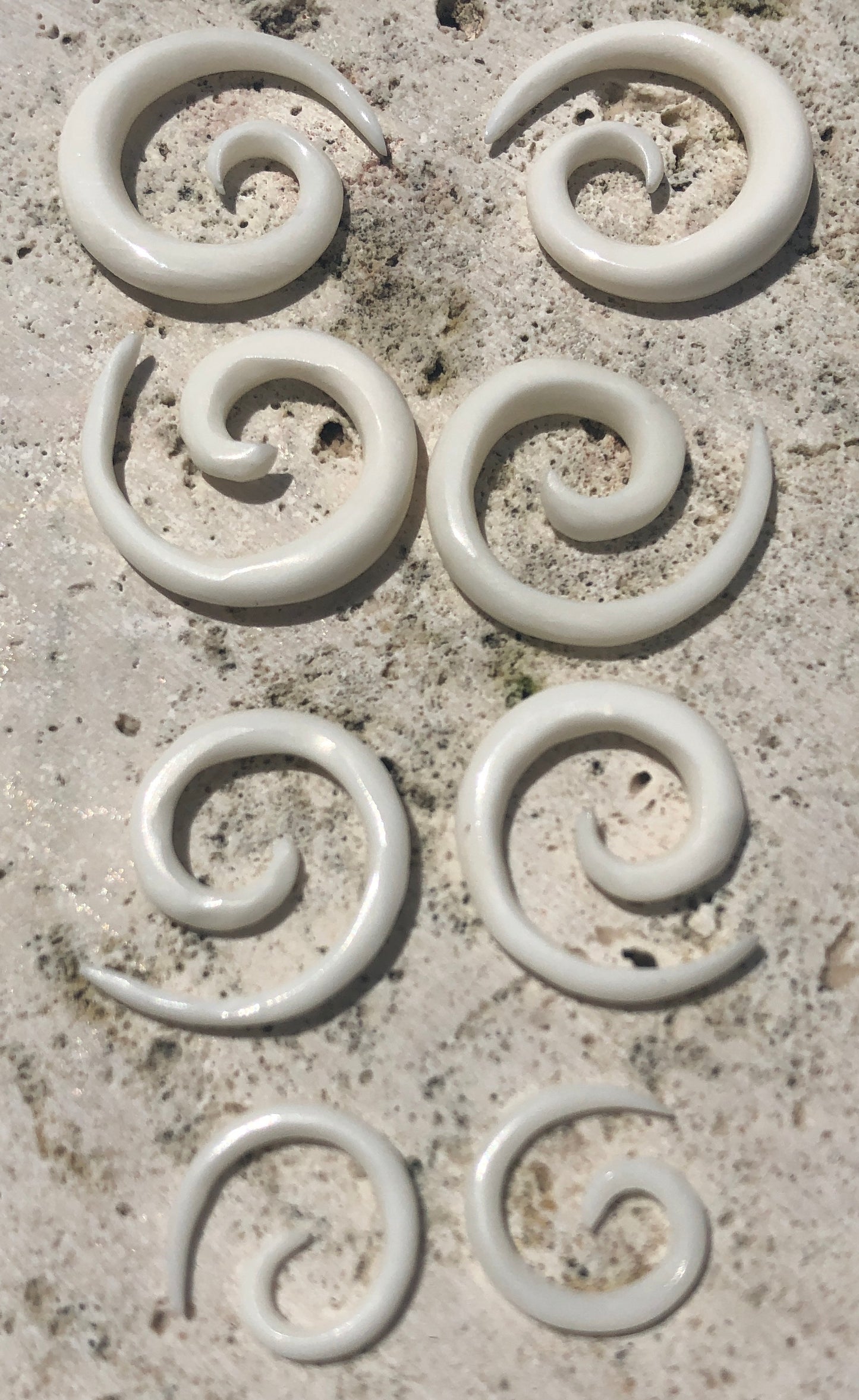 Spiral Bone Gauged Earrings - Sizes 12g ,8g ,6g ,4g