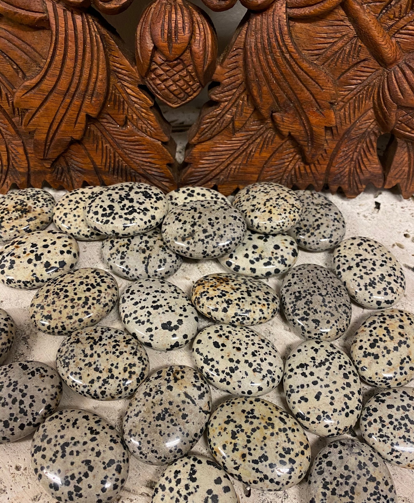 Dalmatian Jasper Palm Stones