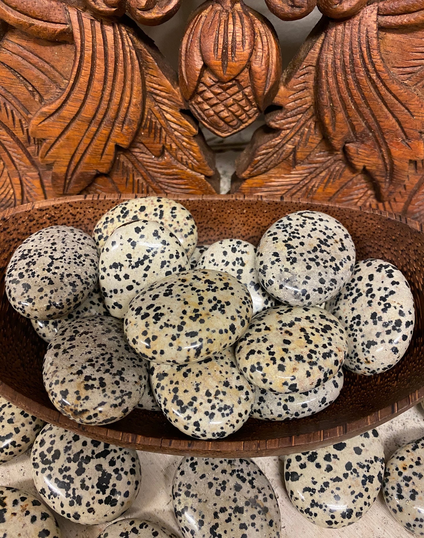 Dalmatian Jasper Palm Stones