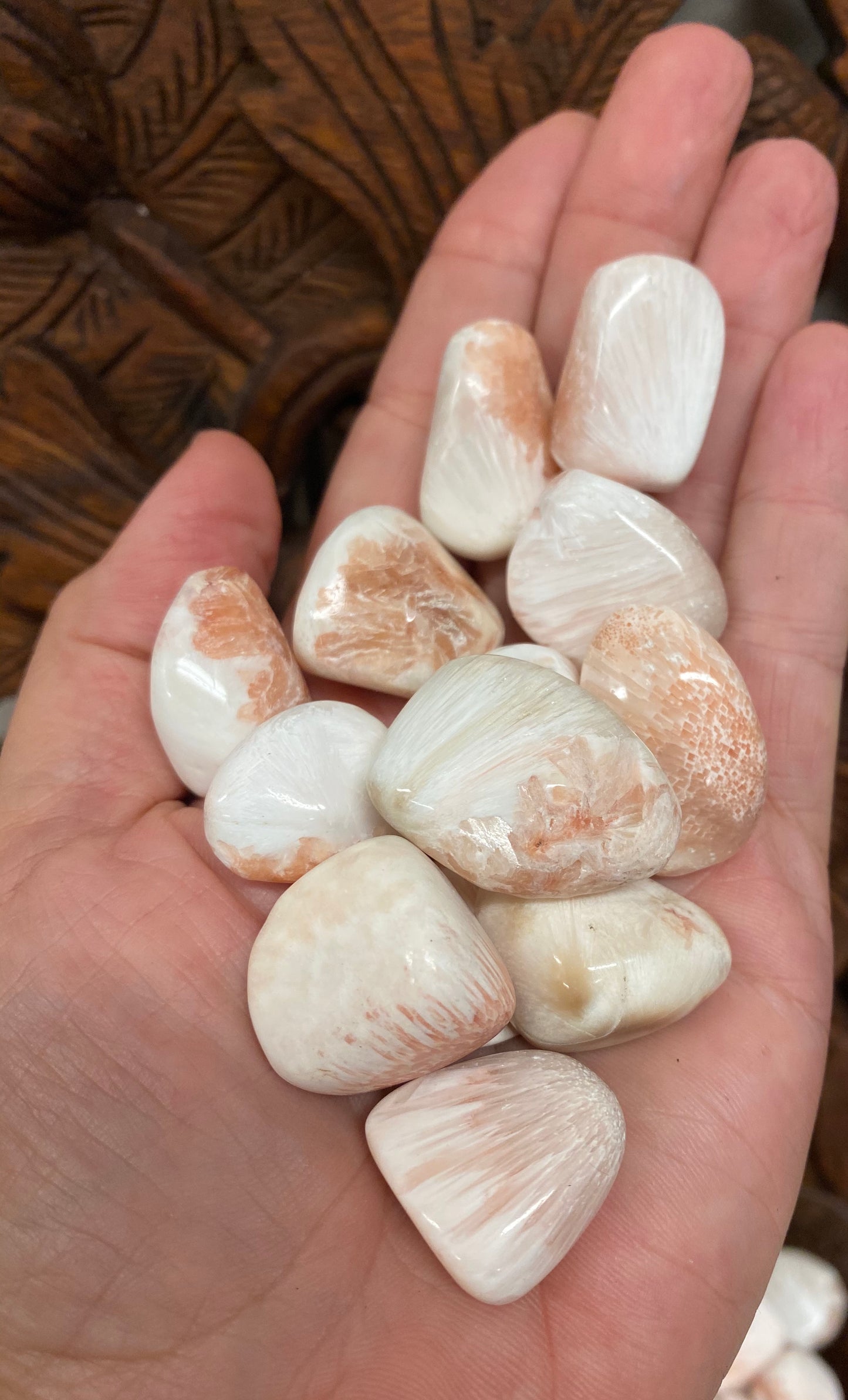 Peach Scolecite Tumbles