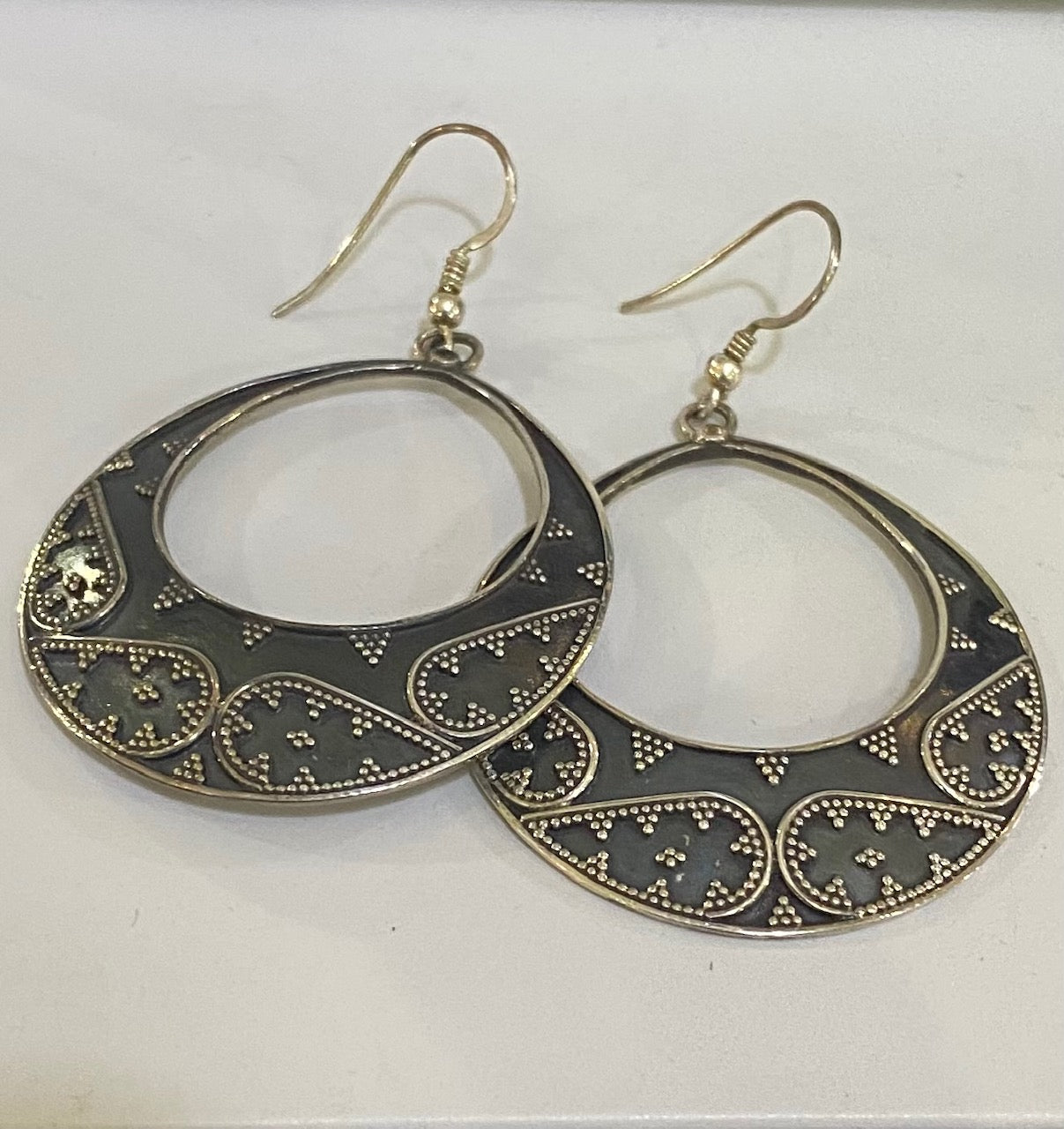 Oxidized Silver Tribal Earrings