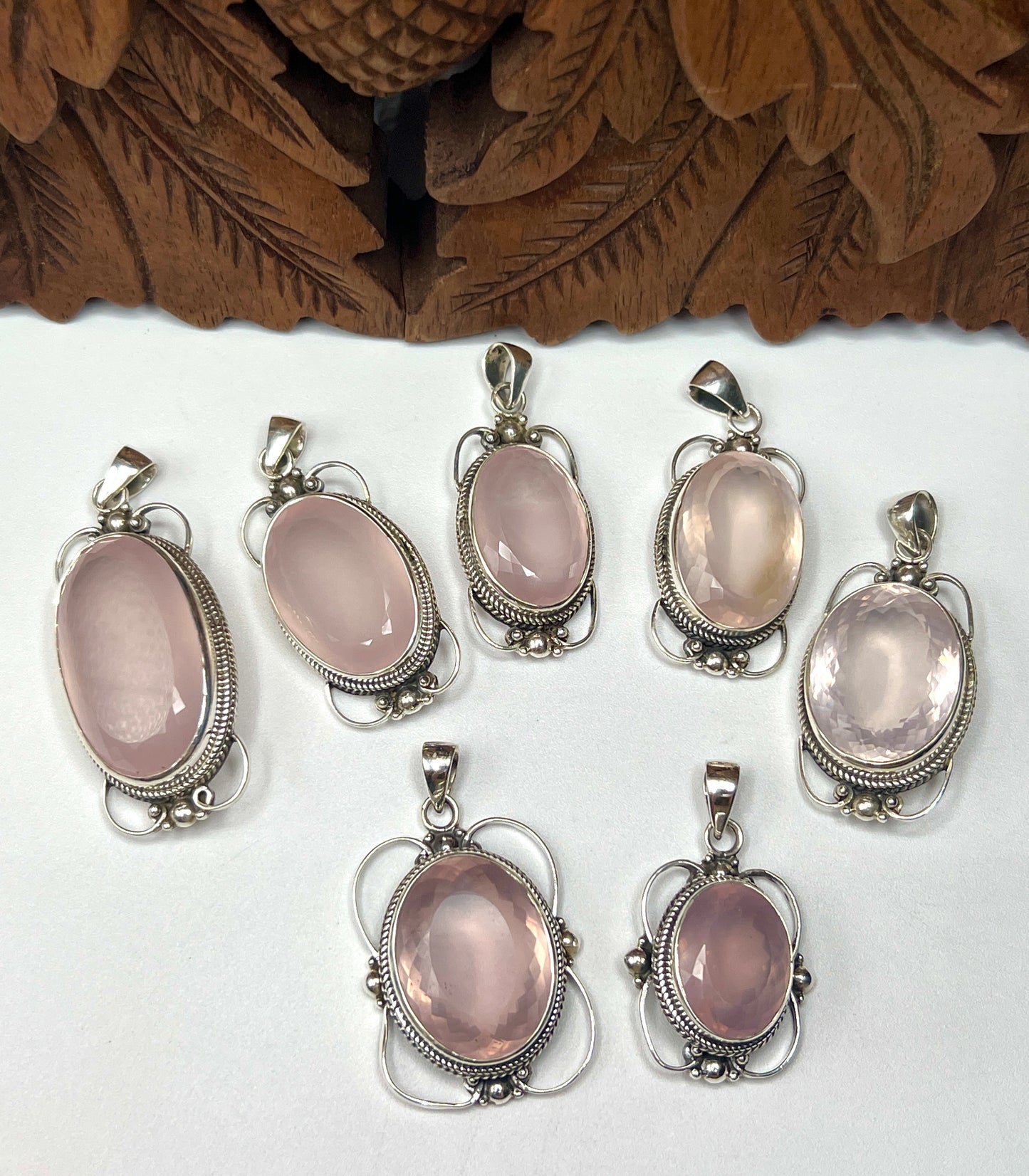 Large Stone A Quality Rose Quartz Pendants