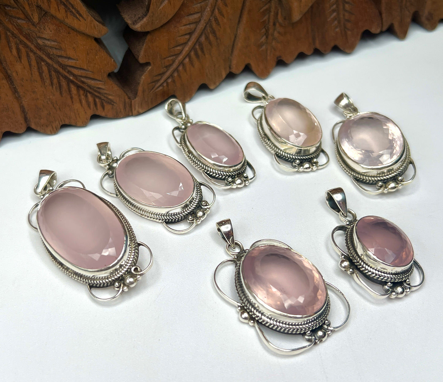 Large Stone A Quality Rose Quartz Pendants