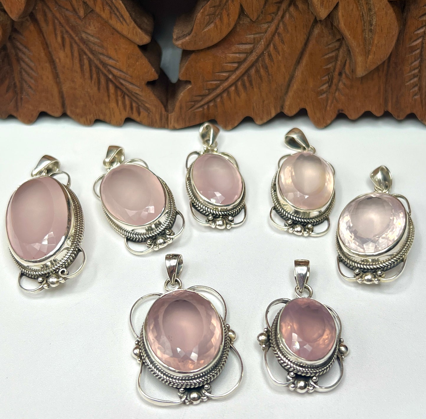Large Stone A Quality Rose Quartz Pendants