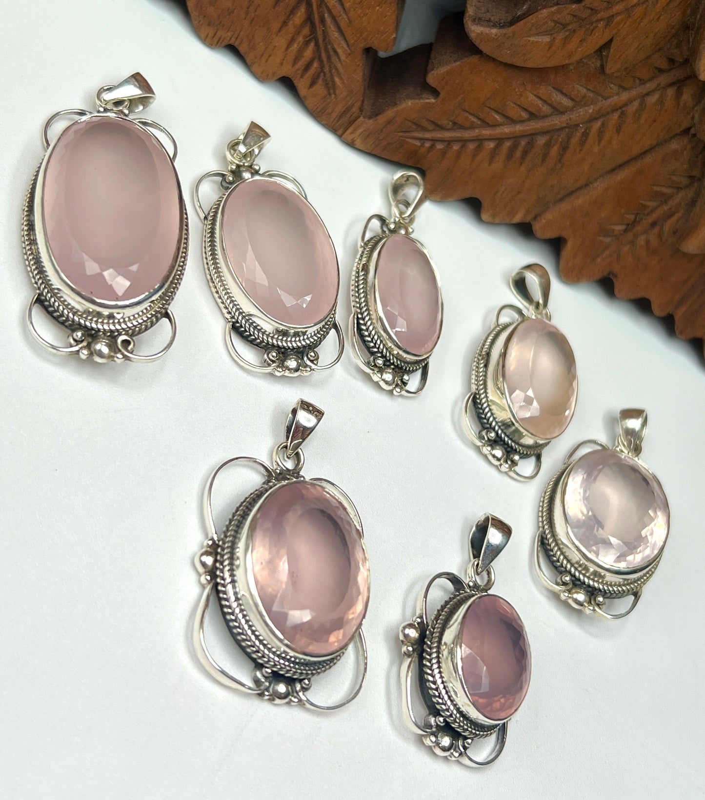 Large Stone A Quality Rose Quartz Pendants