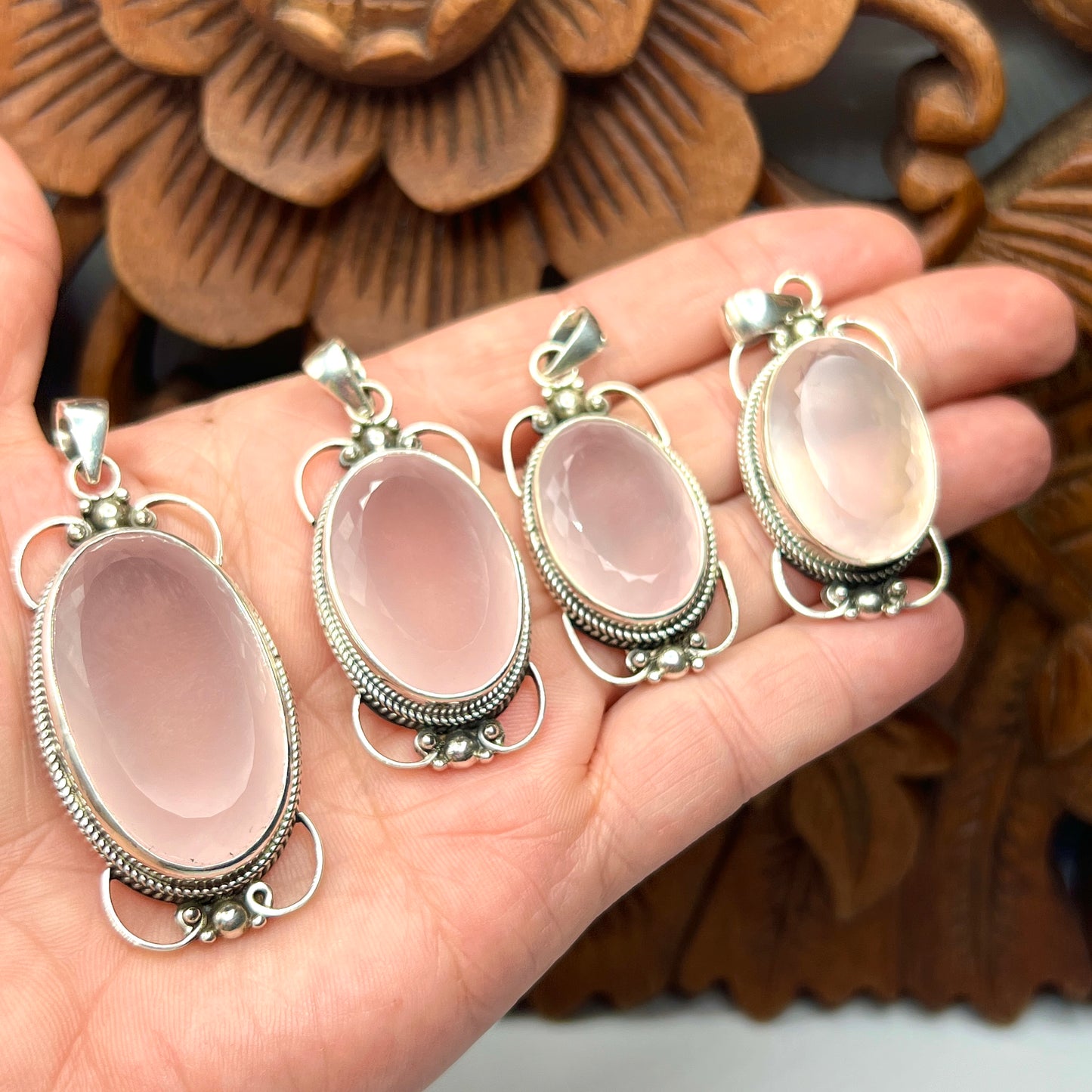 Large Stone A Quality Rose Quartz Pendants