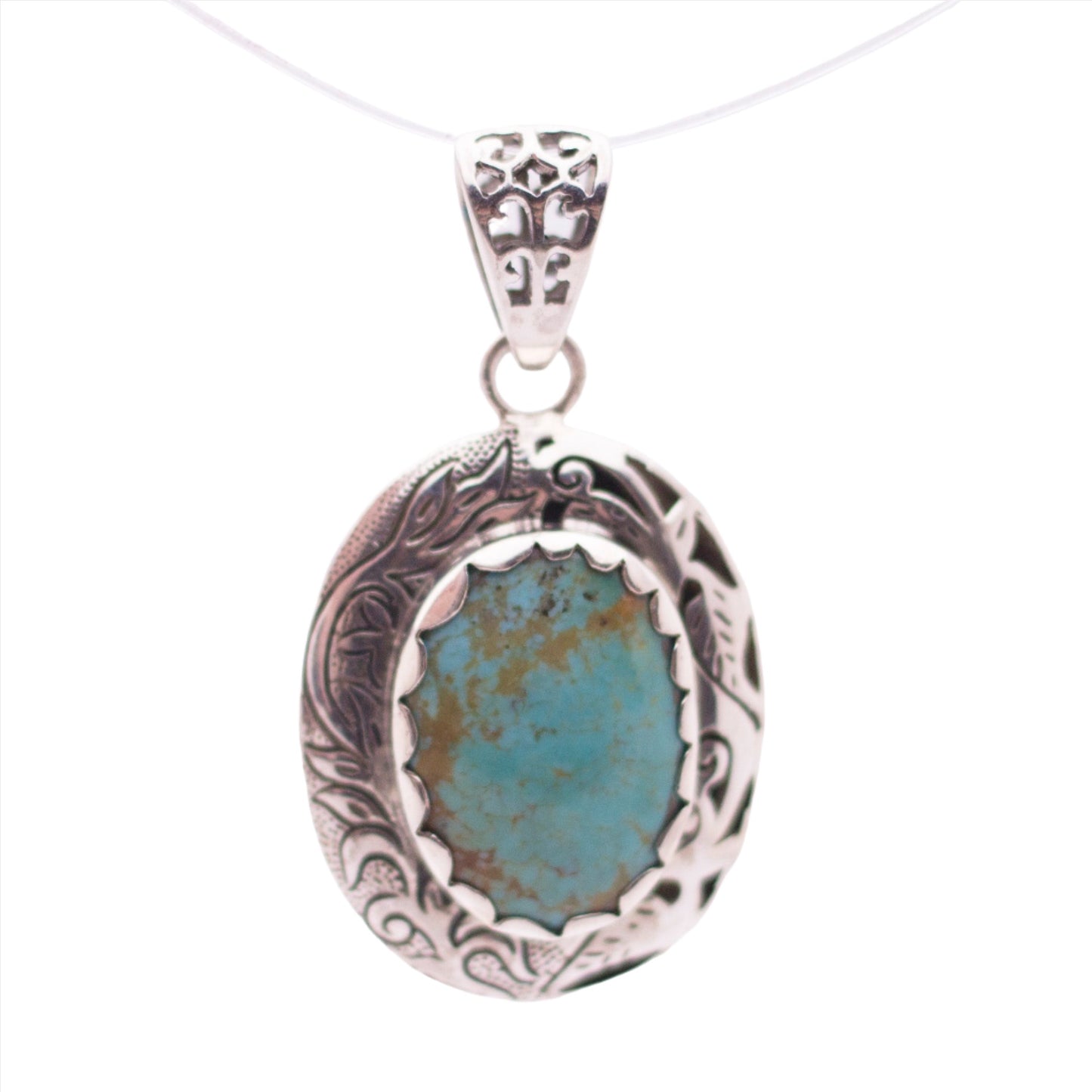 Sterling Silver Hand Etched Pendant - Available in 11 Stones