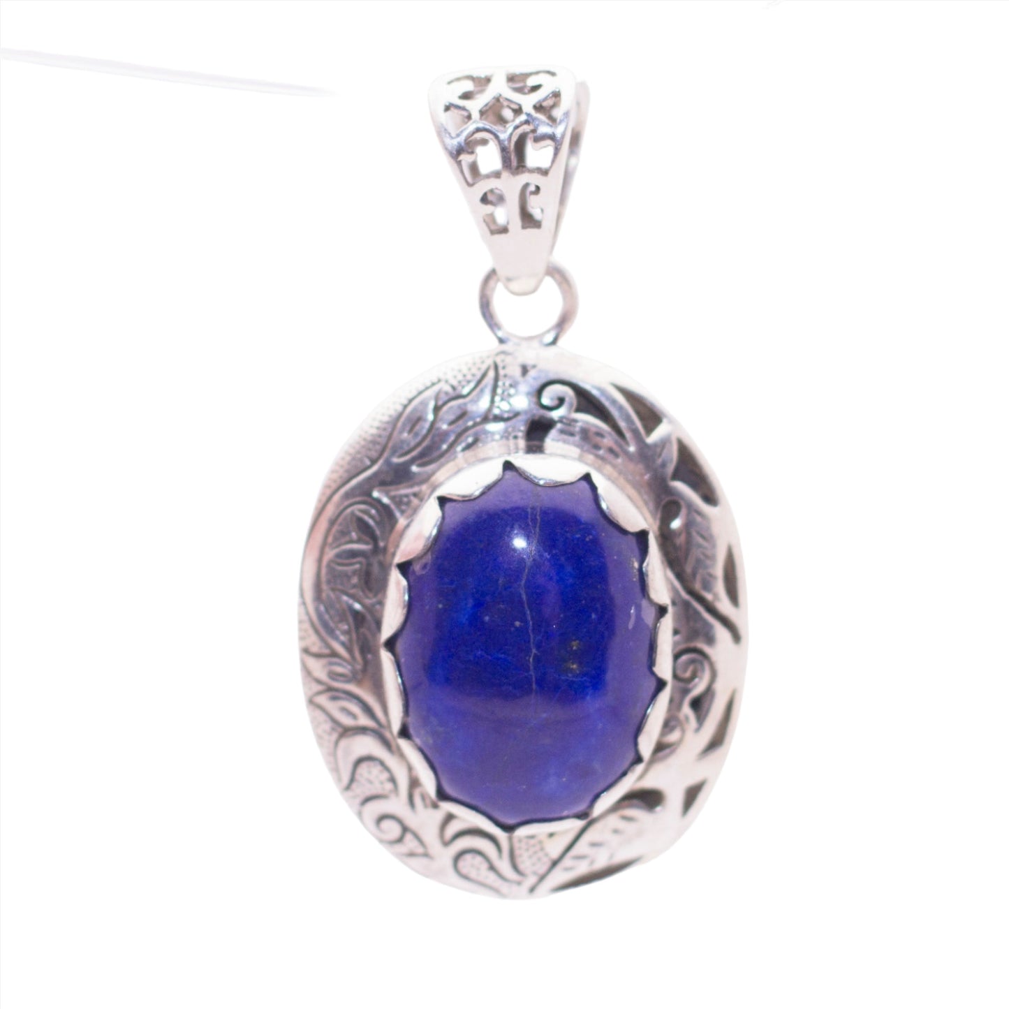 Sterling Silver Hand Etched Pendant - Available in 11 Stones