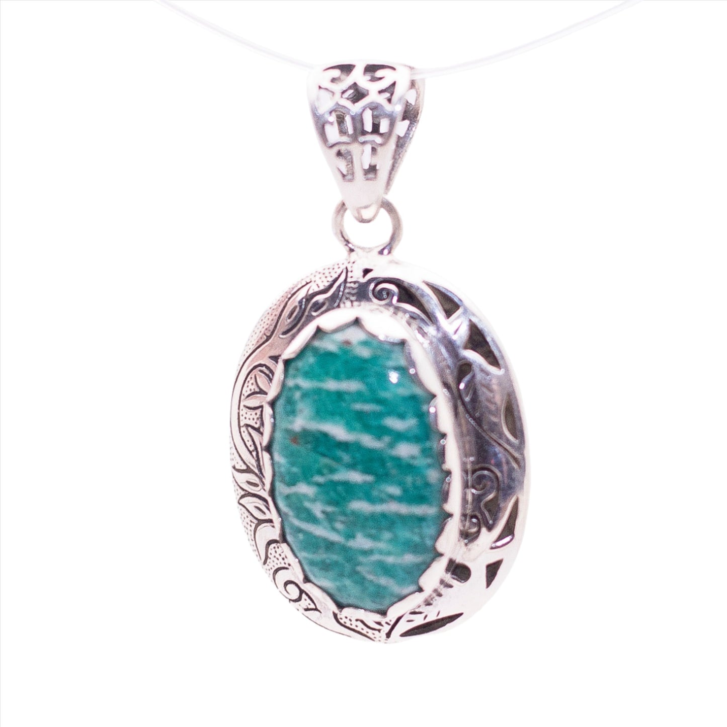 Sterling Silver Hand Etched Pendant - Available in 11 Stones