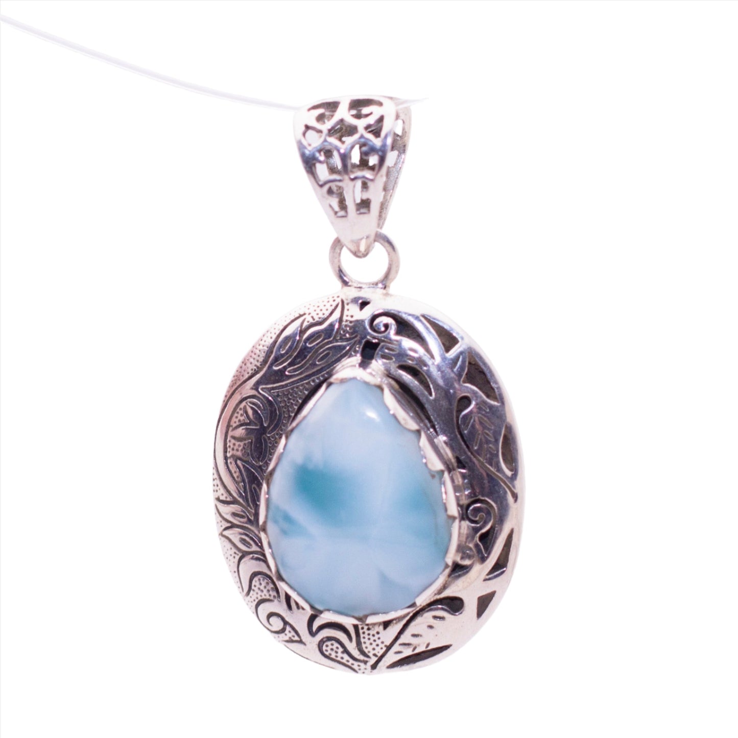 Sterling Silver Hand Etched Pendant - Available in 11 Stones