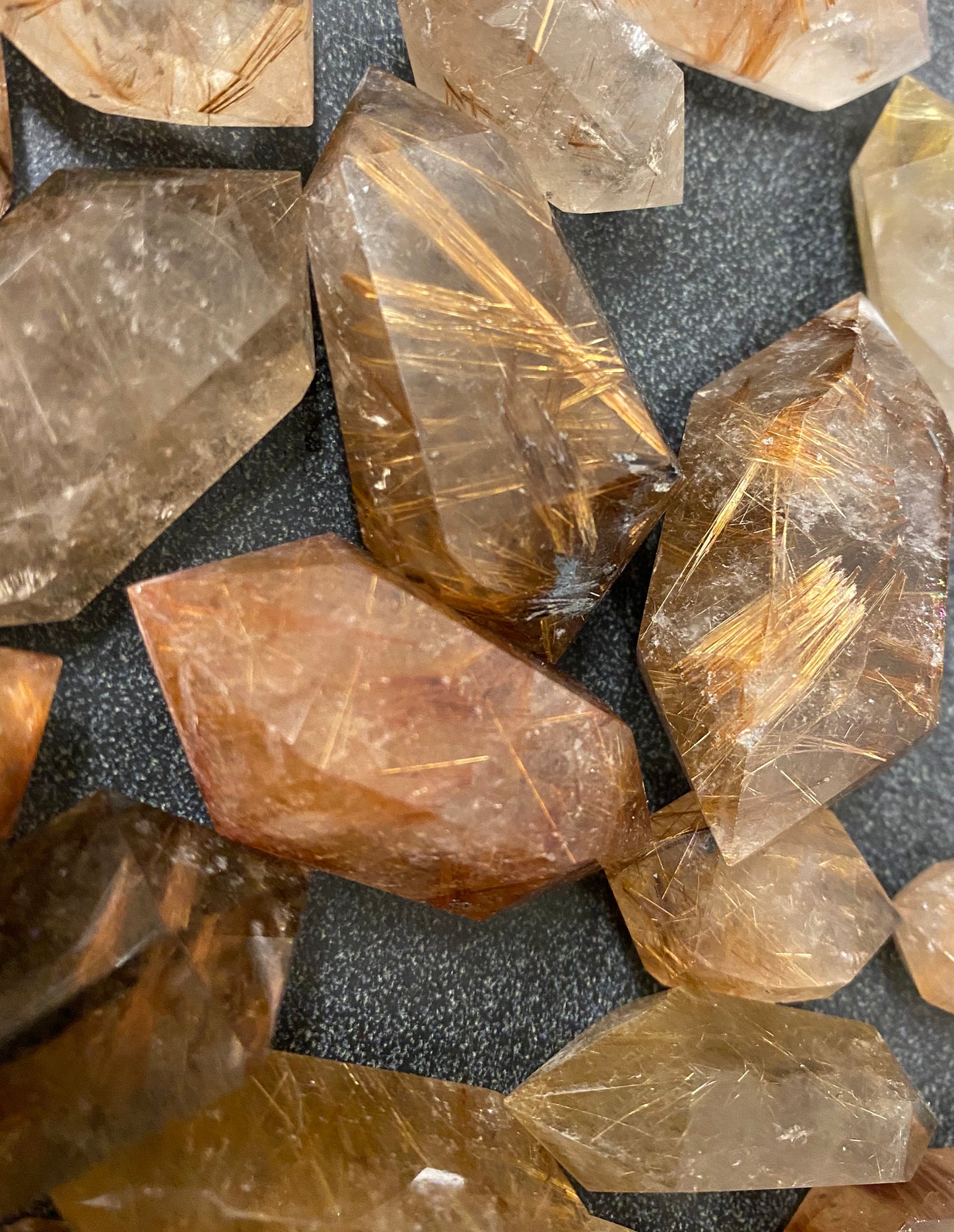 Golden Rutilated Clear Quartz Double Terminated points