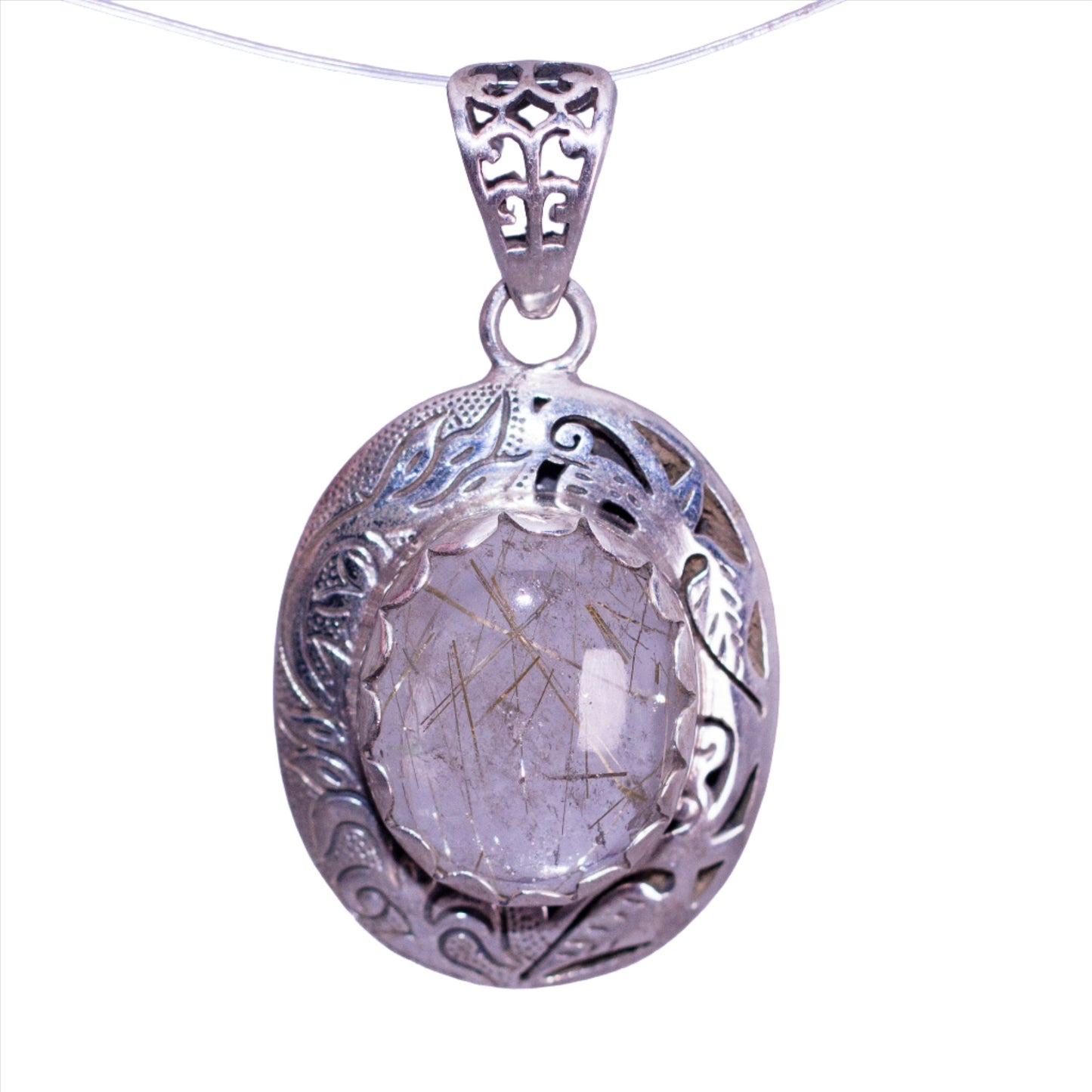 Sterling Silver Hand Etched Pendant - Available in 11 Stones