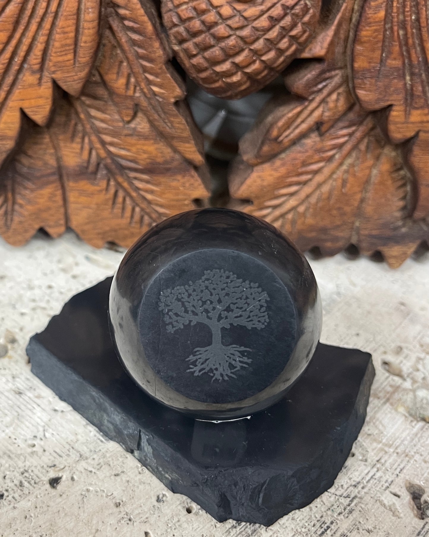 Shungite Tree of Life Engraved Spheres