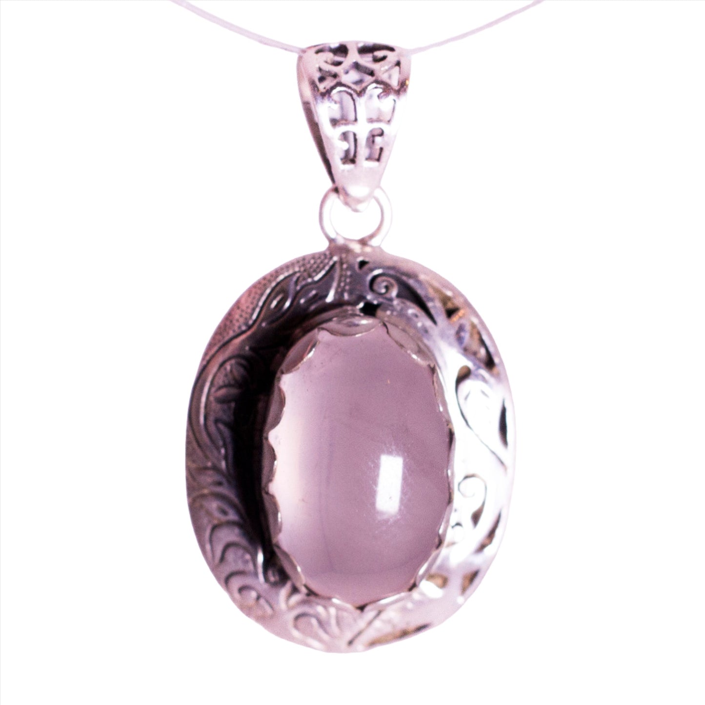 Sterling Silver Hand Etched Pendant - Available in 11 Stones