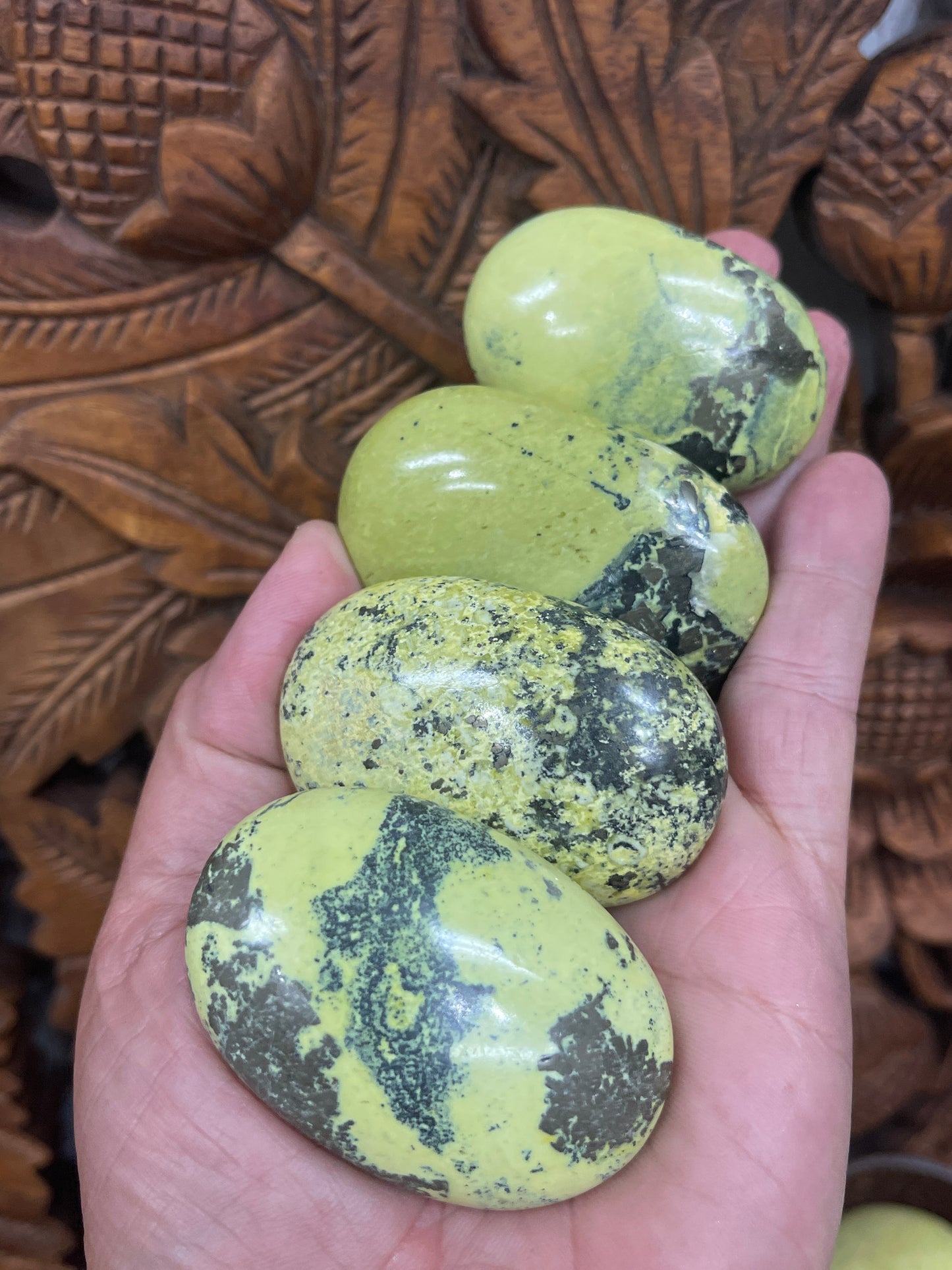 Infinite Serpentine Palm Stones