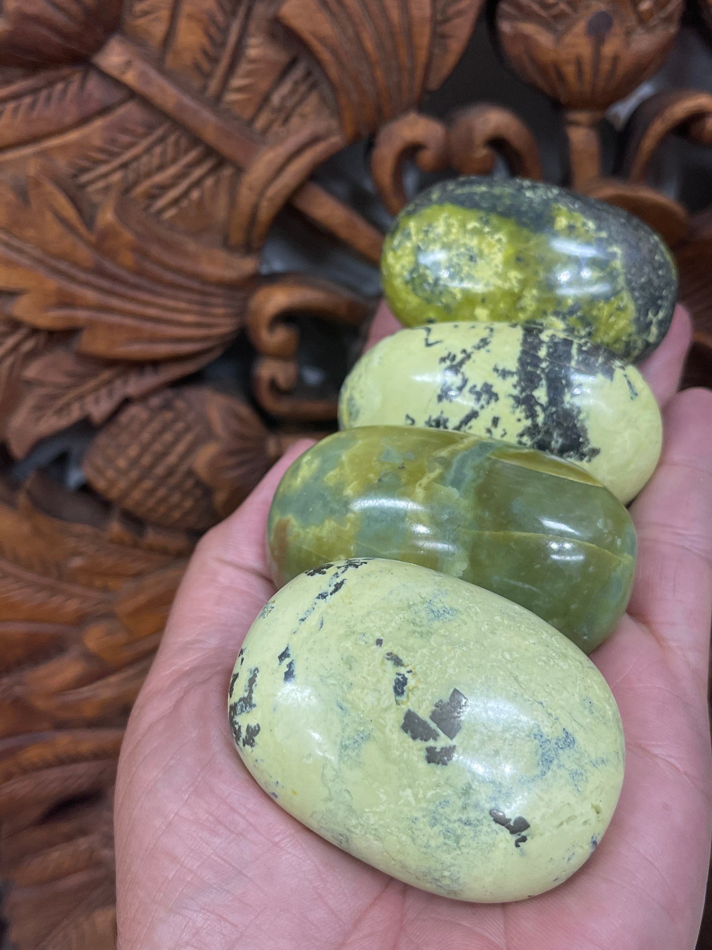Infinite Serpentine Palm Stones