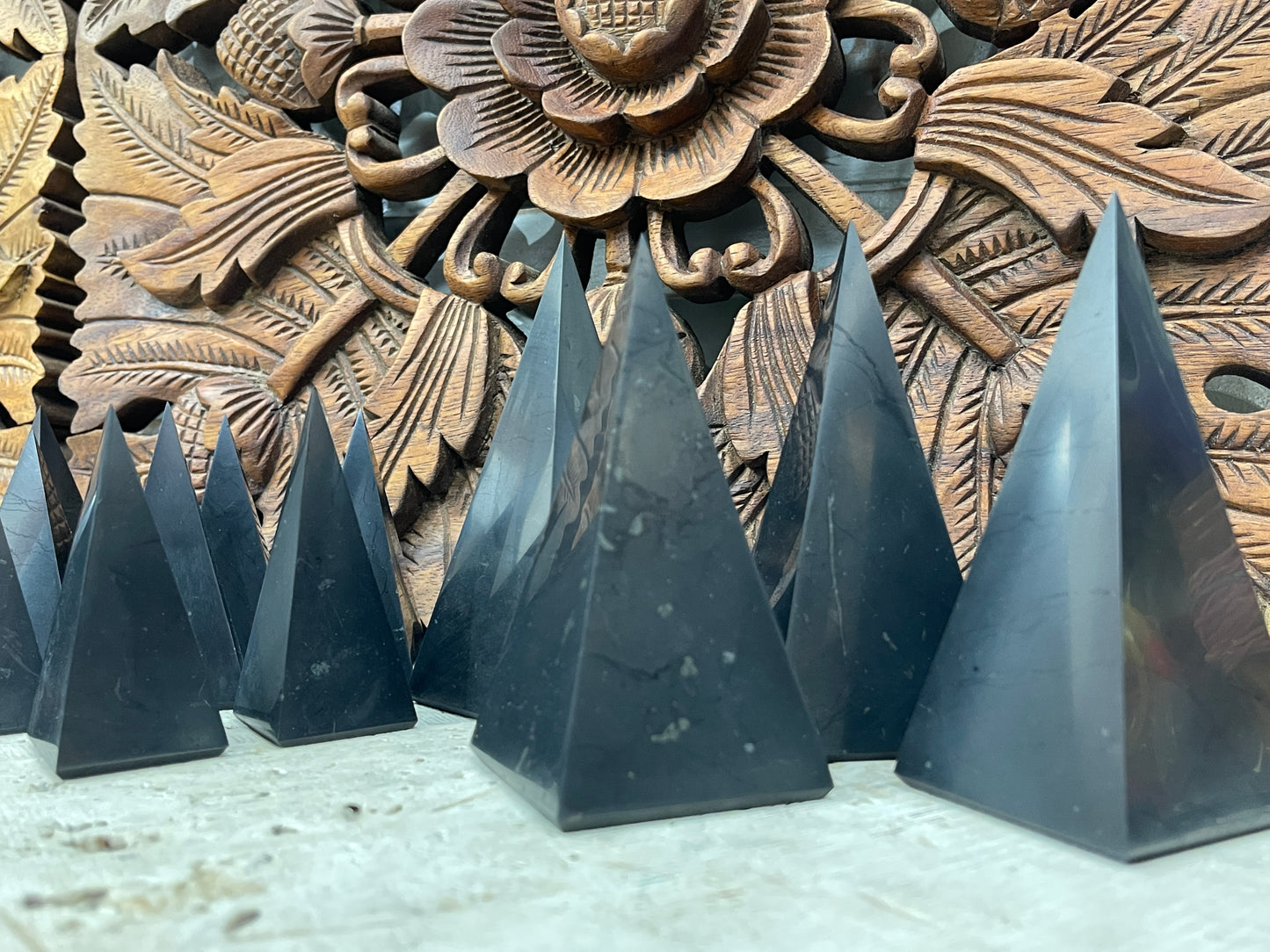 Shungite Tall Pyramids