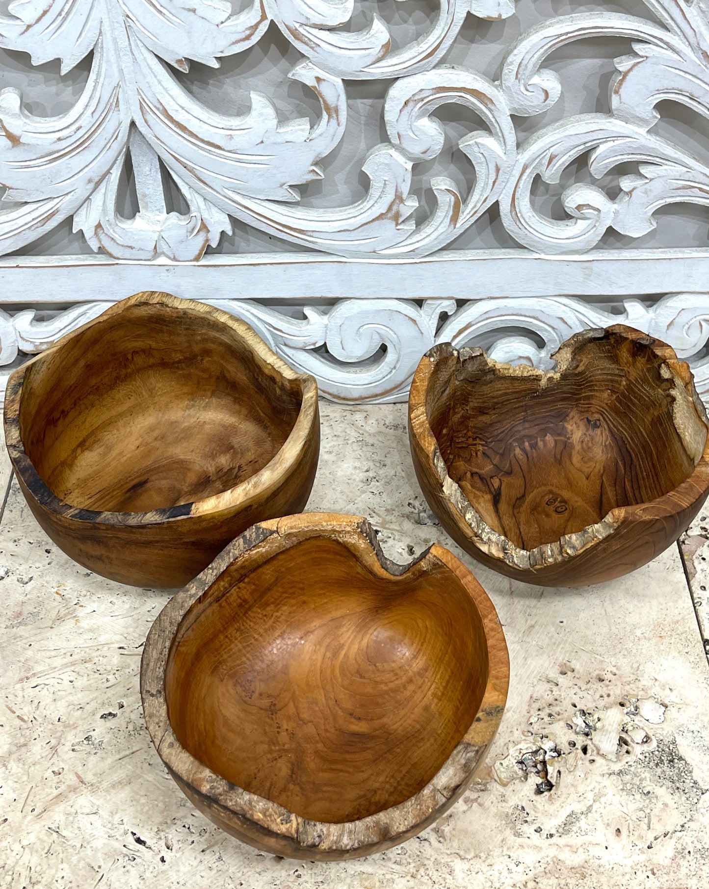 Teak Raw Edge Bowls