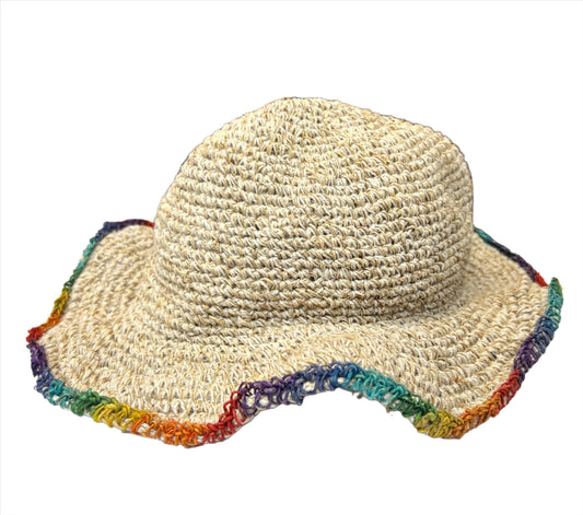 Hemp Rainbow Floppy Hat