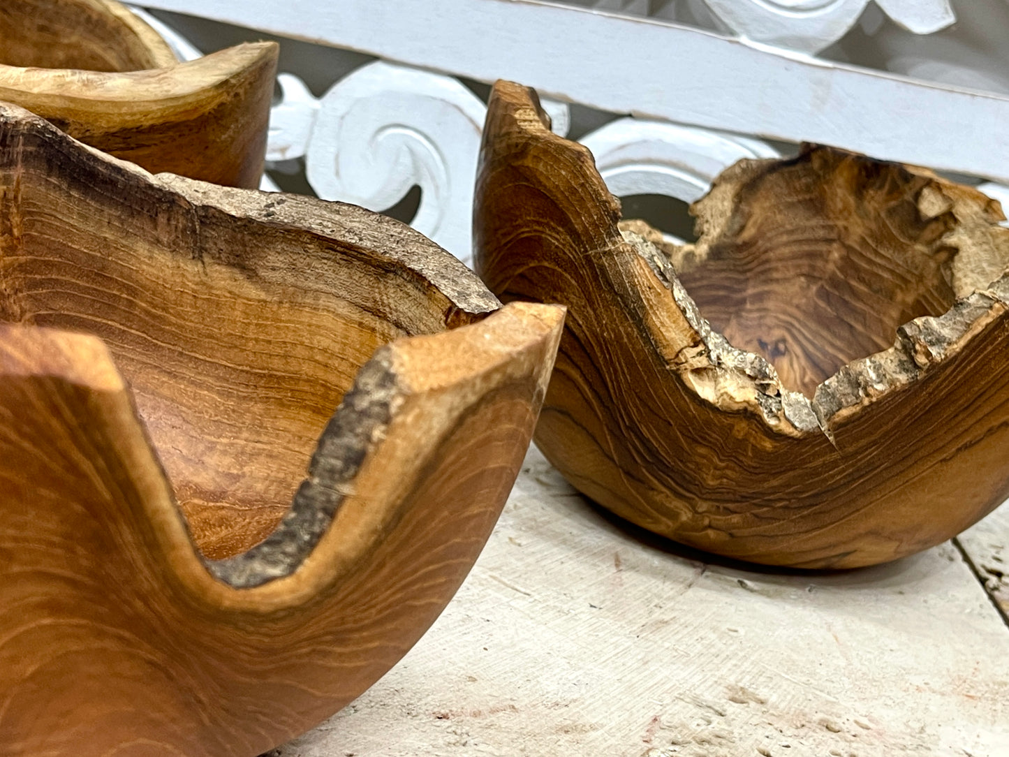 Teak Raw Edge Bowls