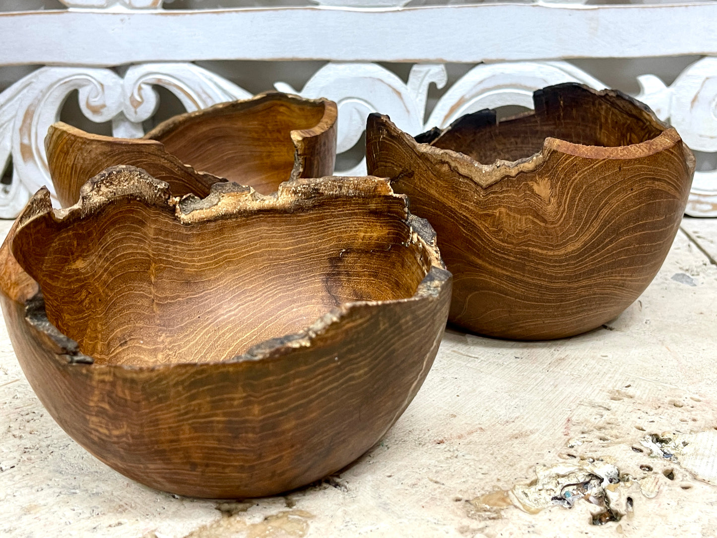 Teak Raw Edge Bowls