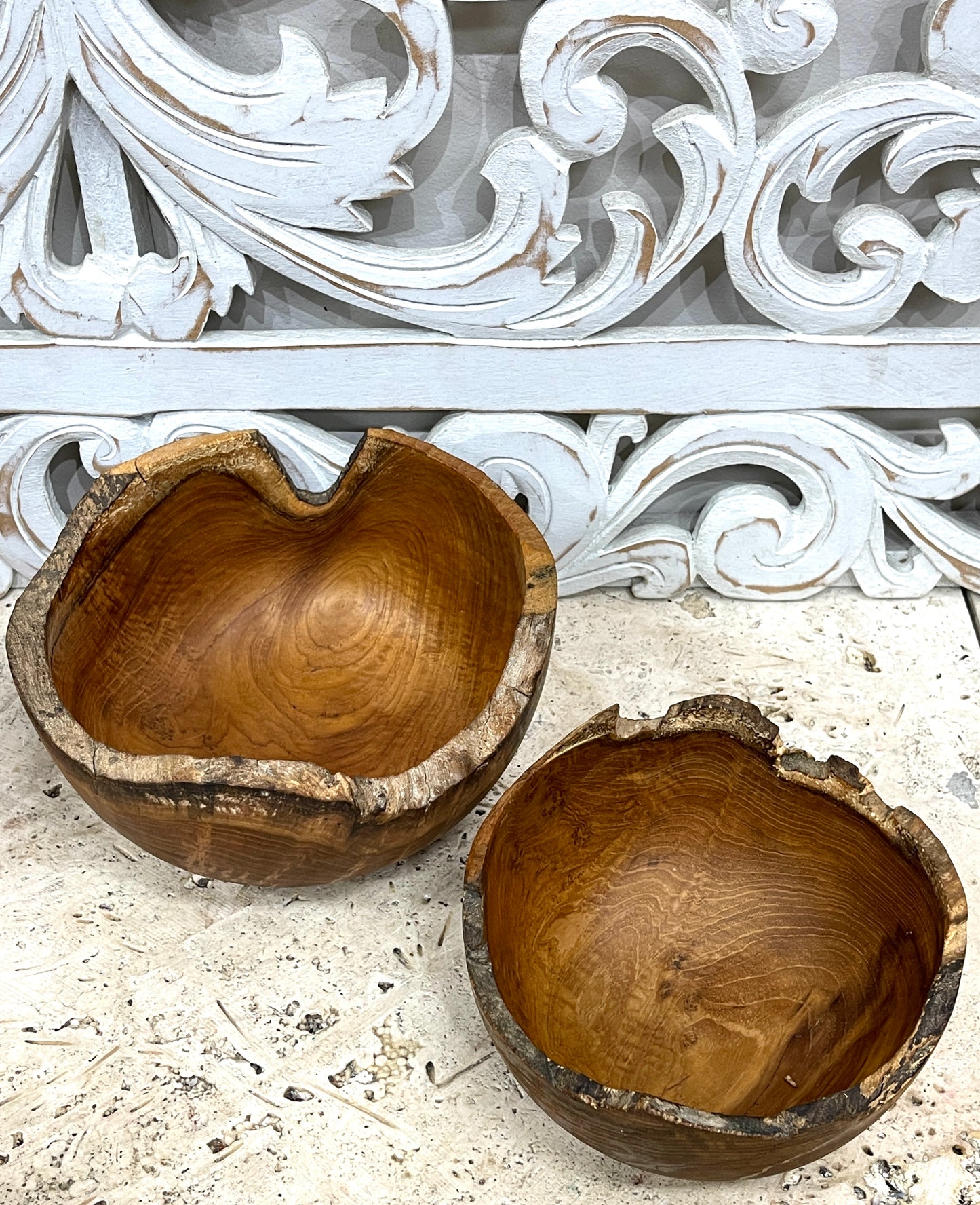 Teak Raw Edge Bowls