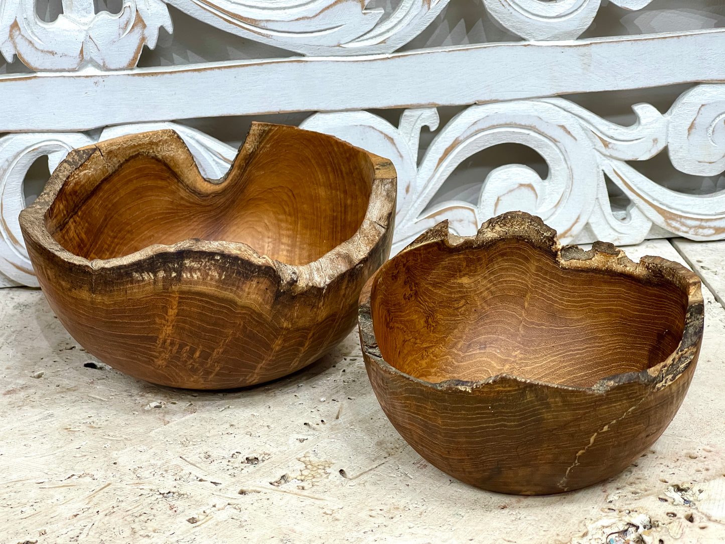 Teak Raw Edge Bowls