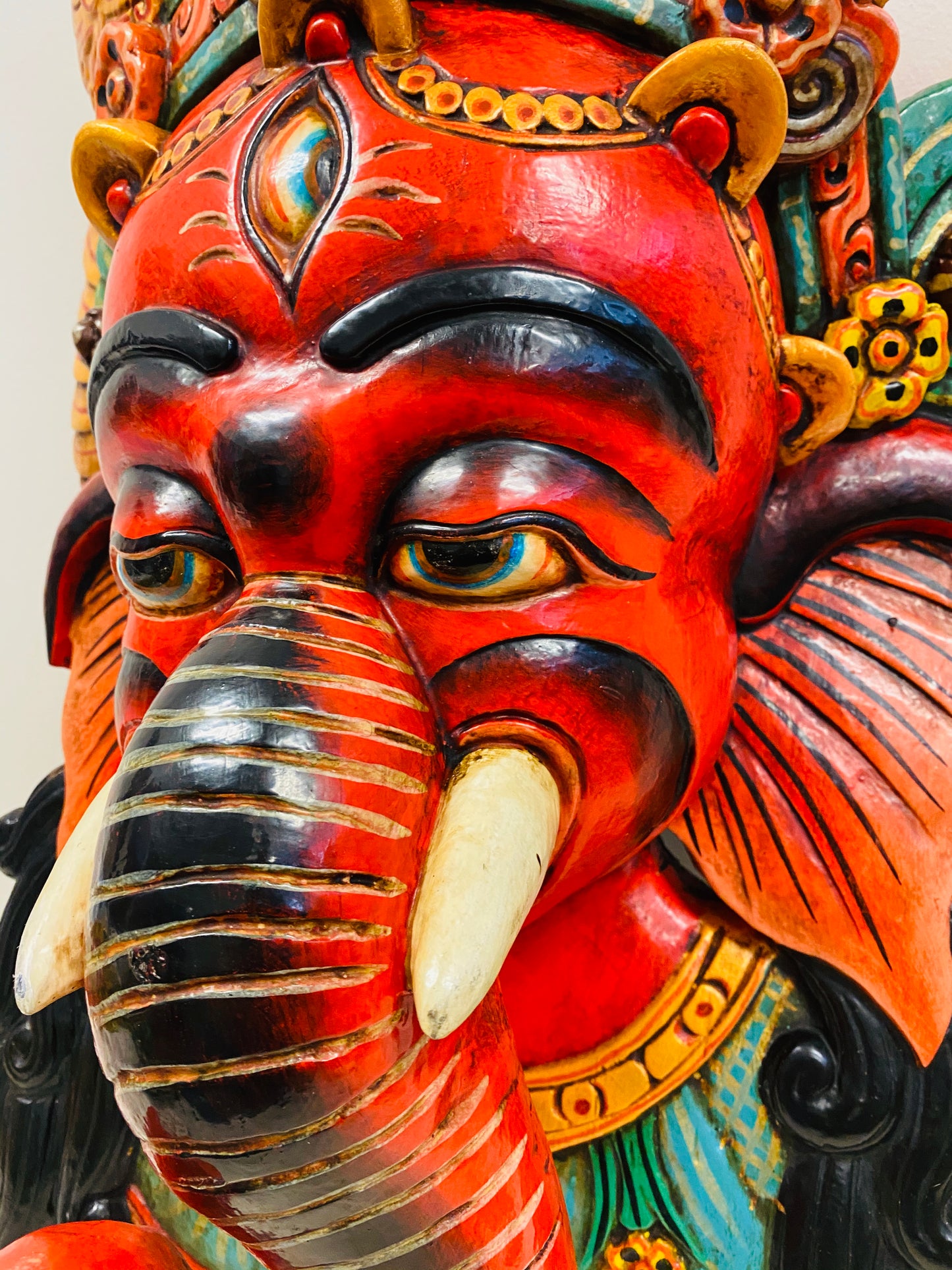 Hand Carved and Painted Ganesh Masks from Nepal - Available in 3 Sizes