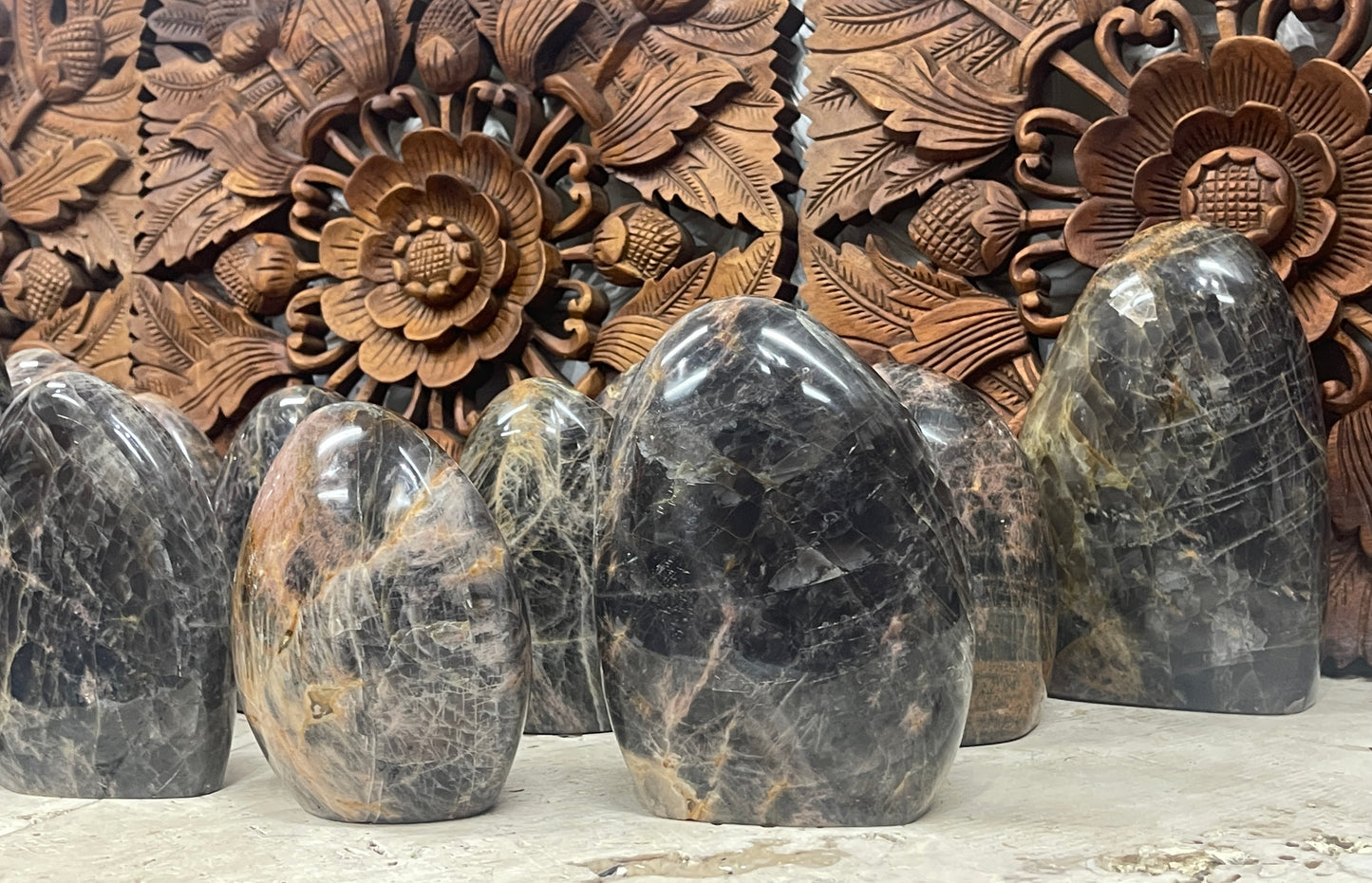 Large Black Moonstone Freeform Mountains