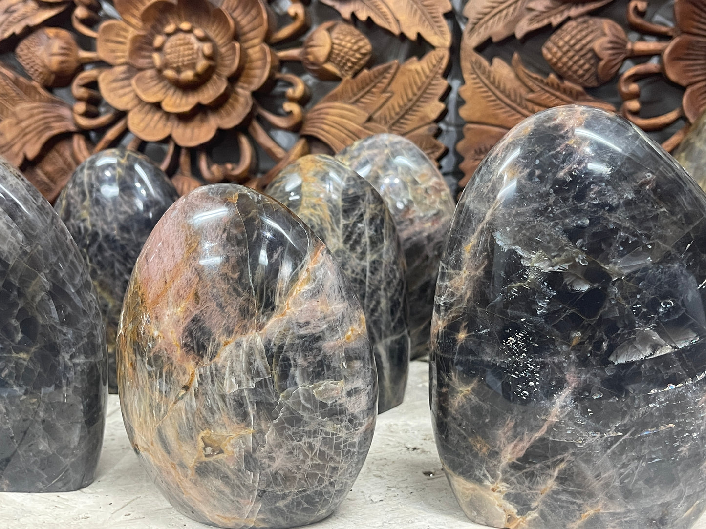 Large Black Moonstone Freeform Mountains