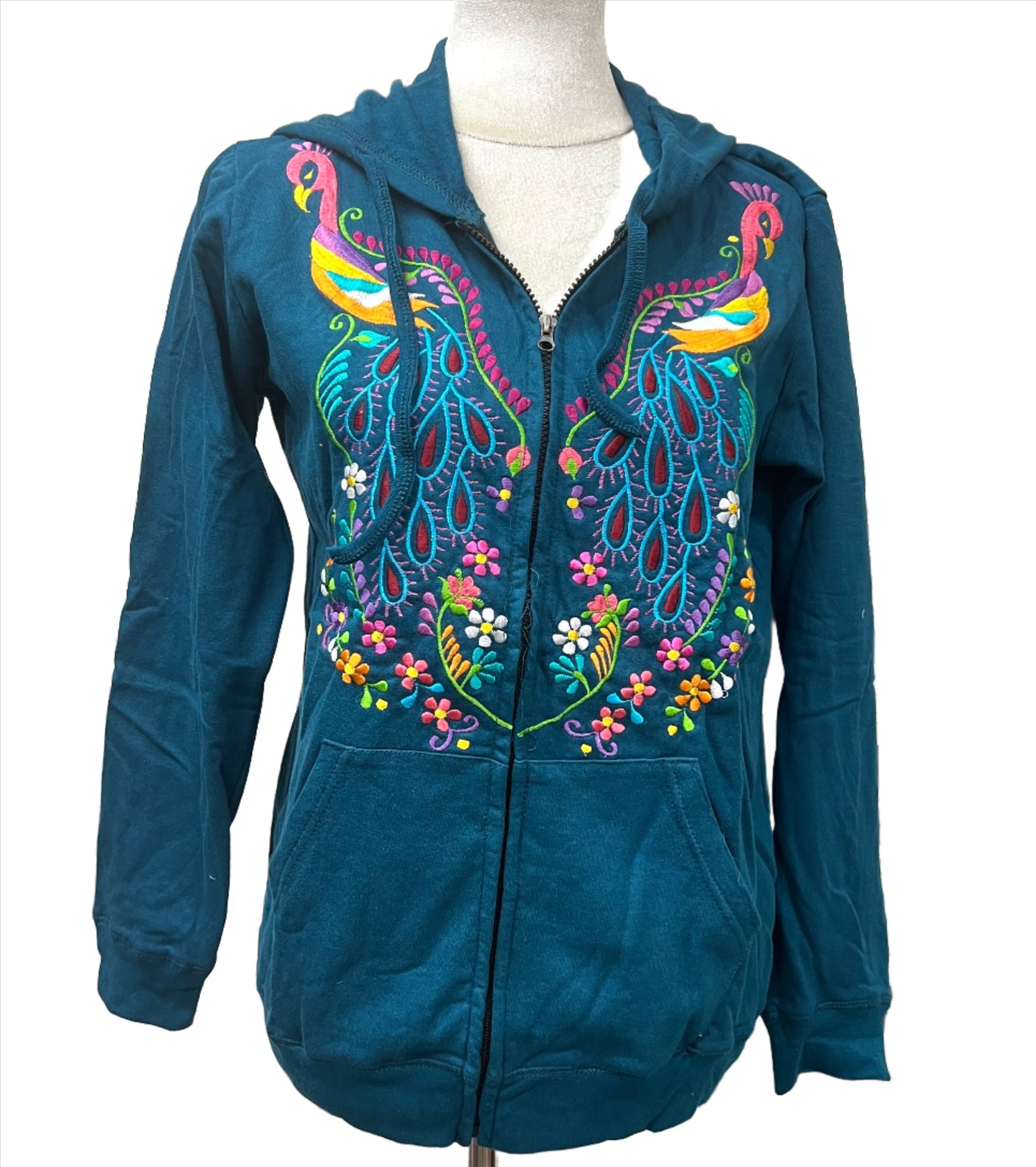 Embroidered Peacock Hoodie | 4 Colors
