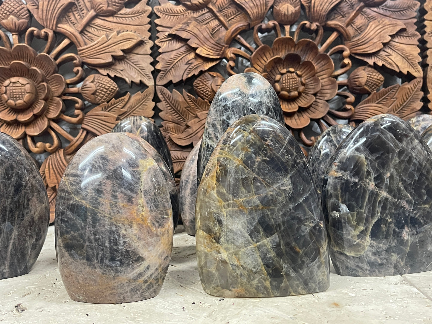Large Black Moonstone Freeform Mountains
