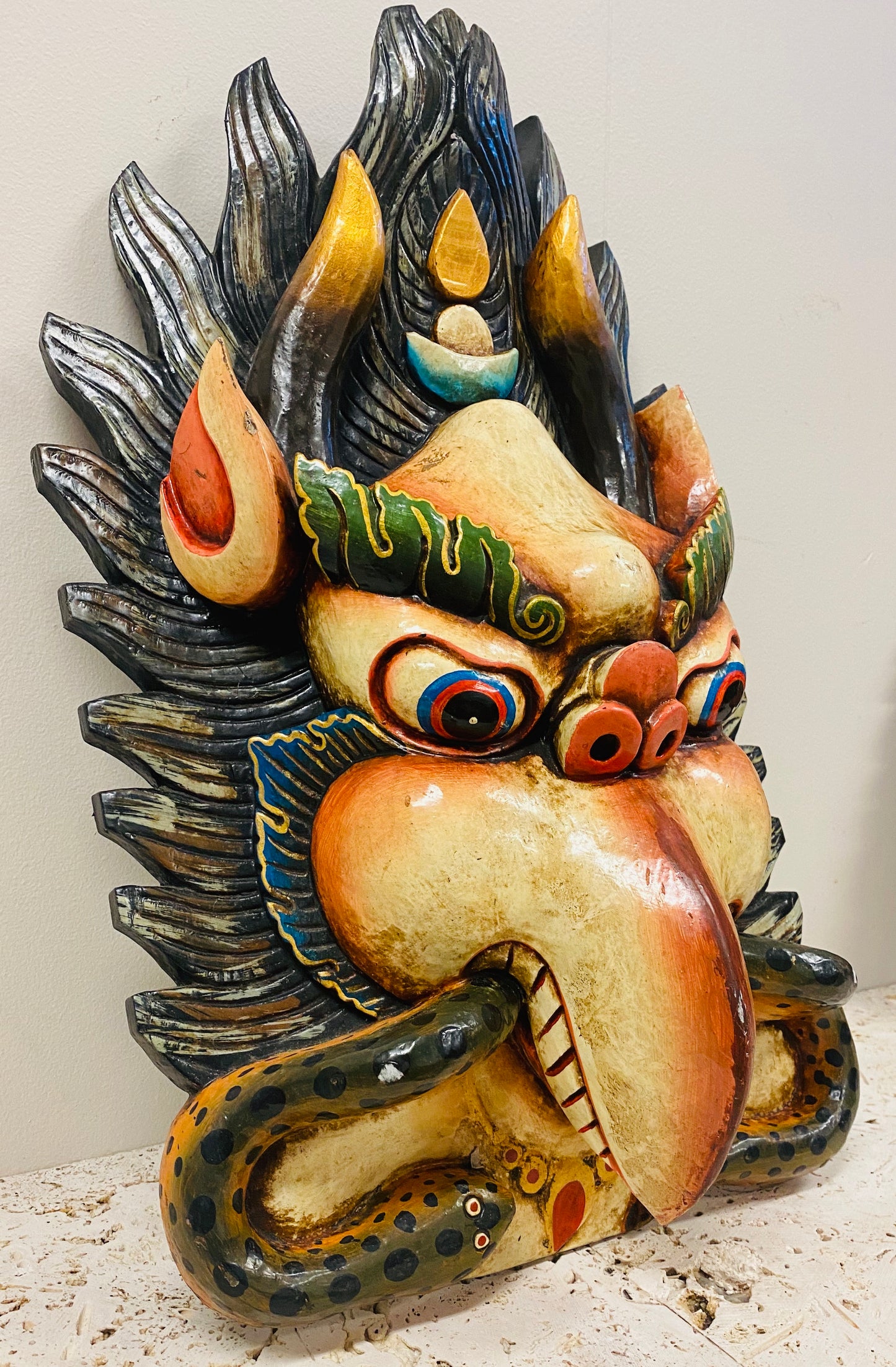 Hand Carved and Painted Garuda Masks from Nepal - Available in 3 Sizes