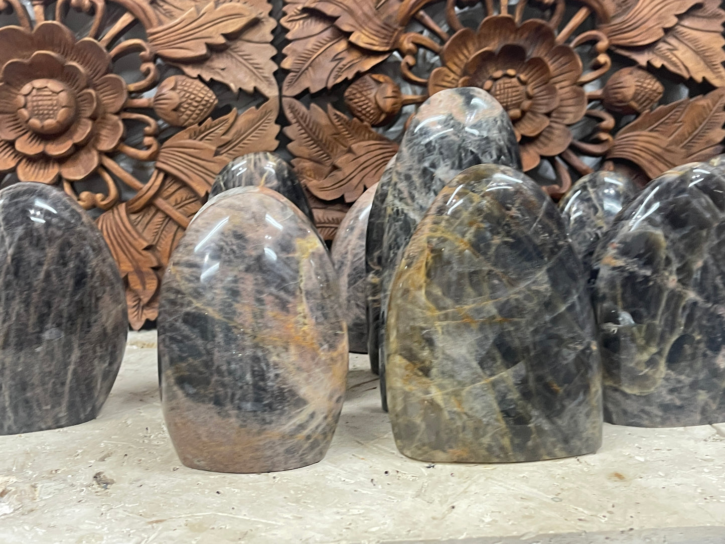 Large Black Moonstone Freeform Mountains