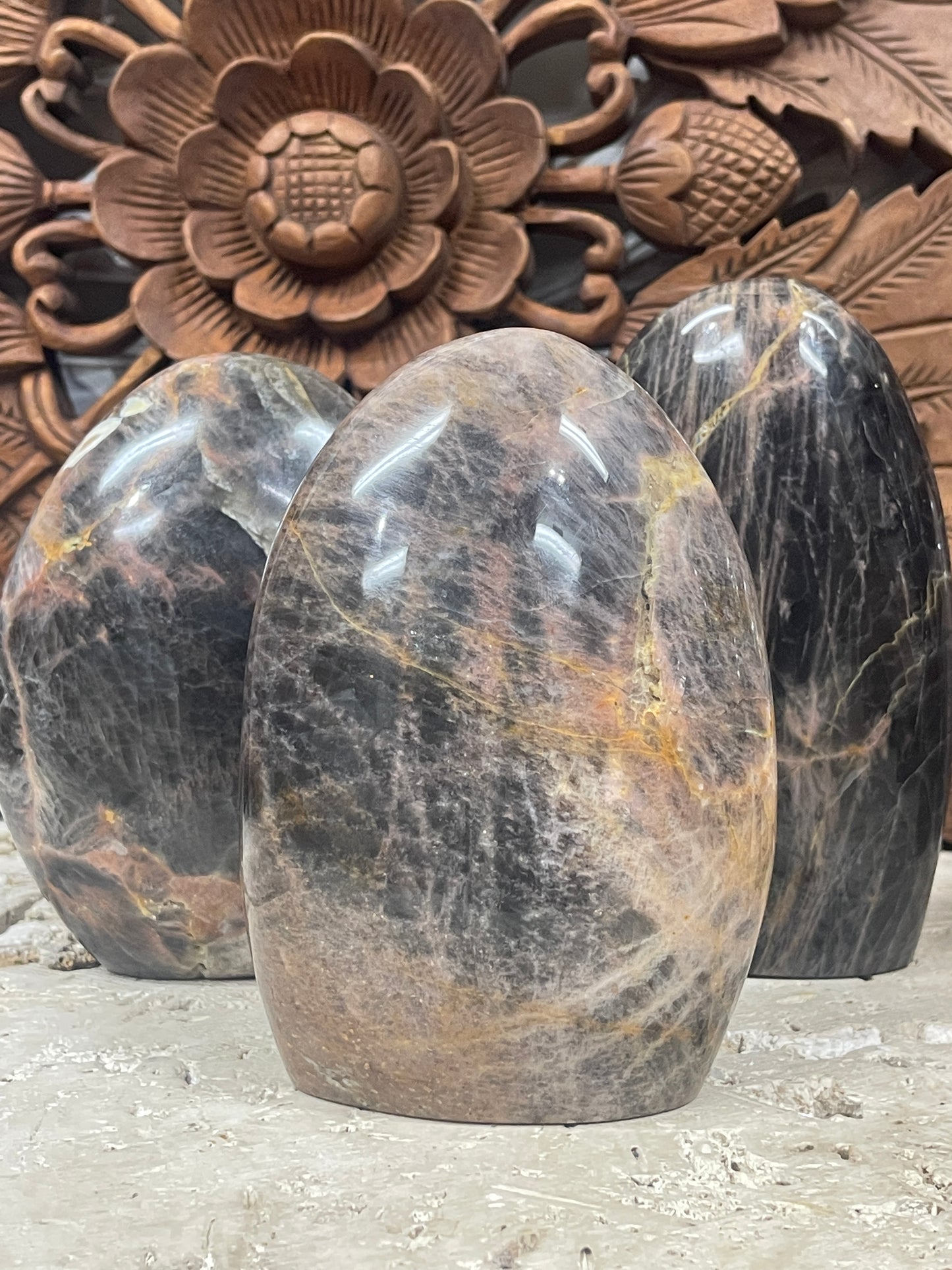 Large Black Moonstone Freeform Mountains