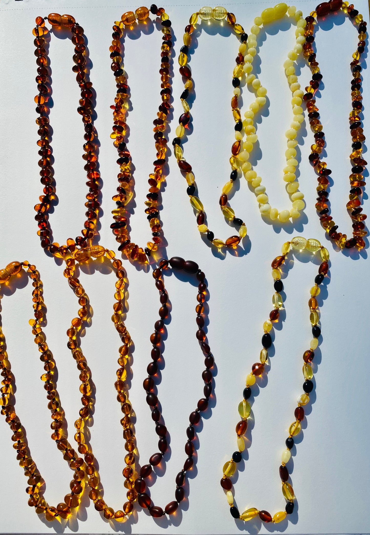 Hand Knotted Amber Baby Teething Necklaces