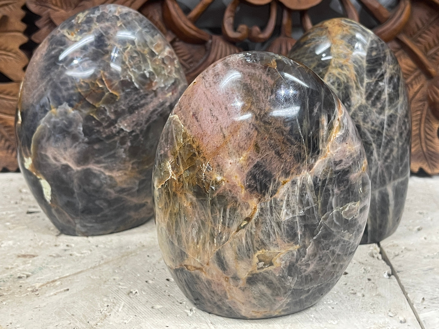 Large Black Moonstone Freeform Mountains