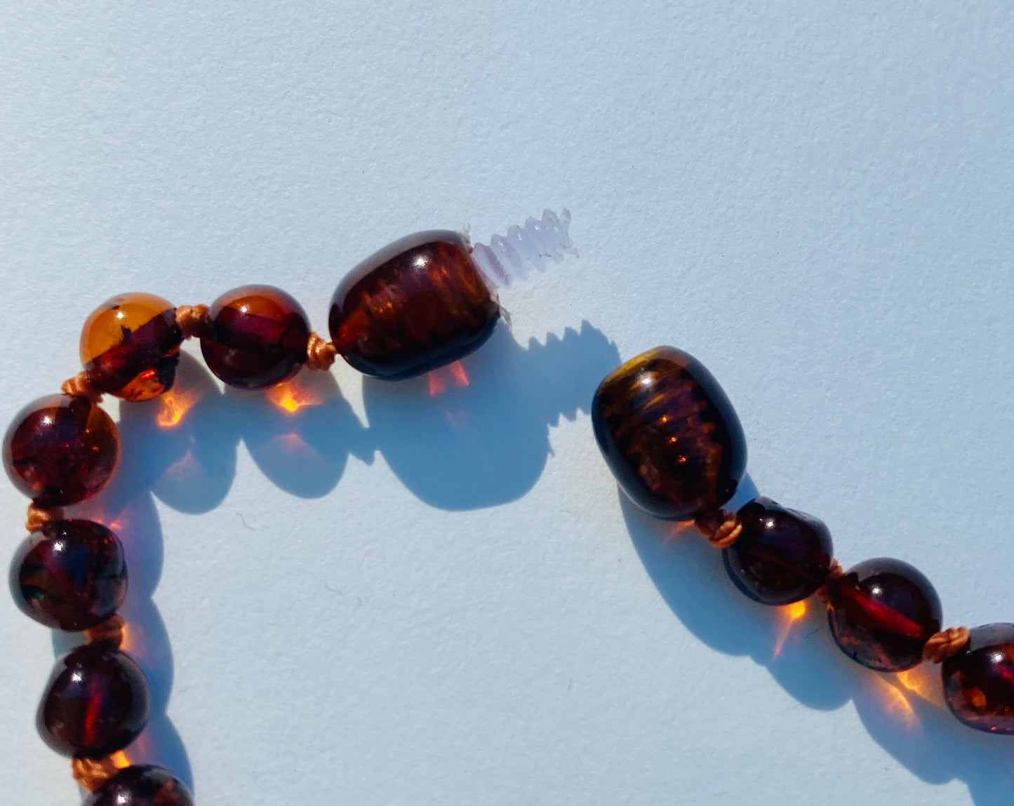 Hand Knotted Amber Baby Teething Necklaces Honey Chips