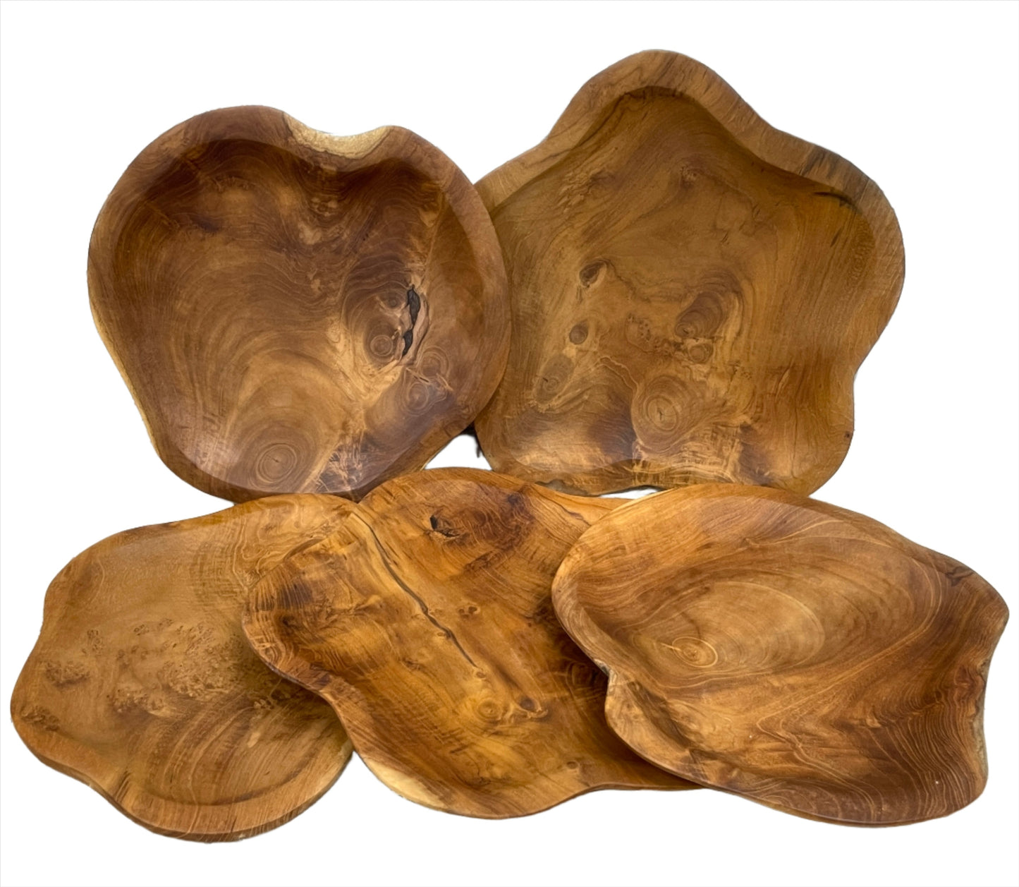 Freeform Teak Serving Plates