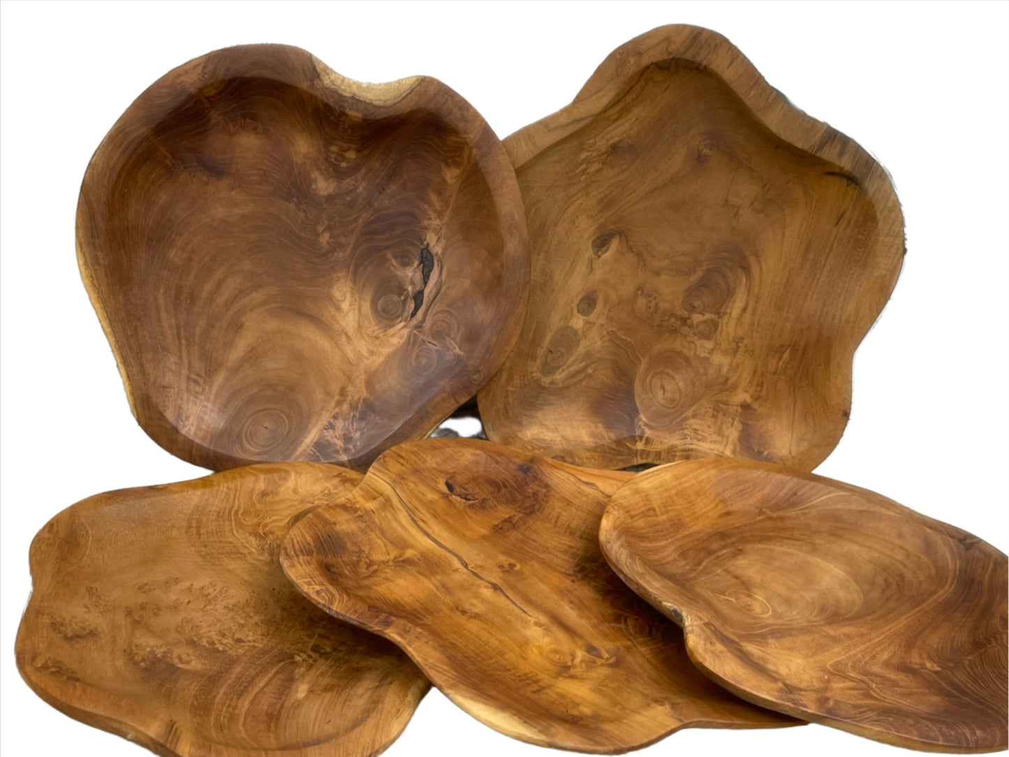 Freeform Teak Serving Plates