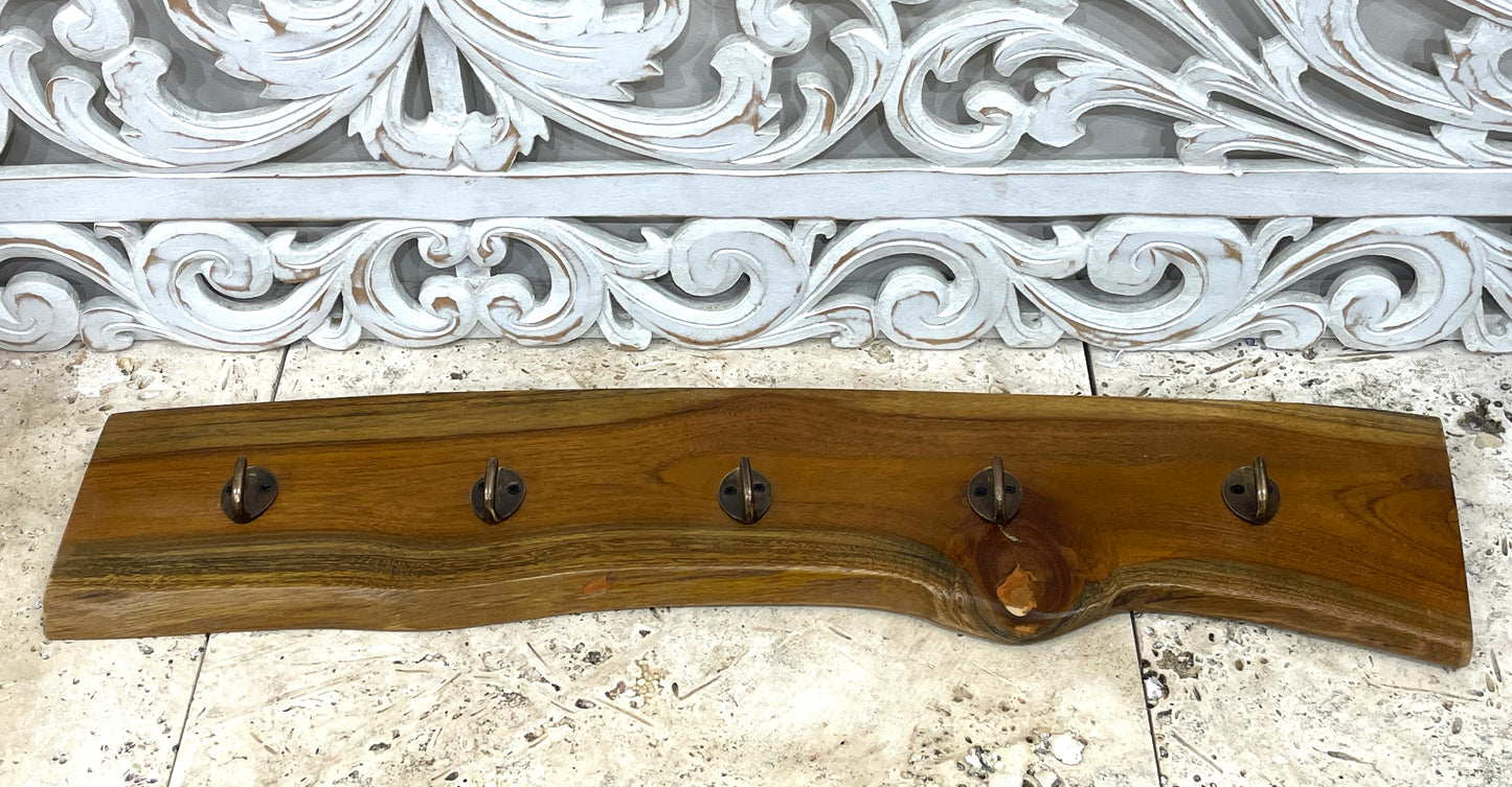 Freeform Teak Coat Rack