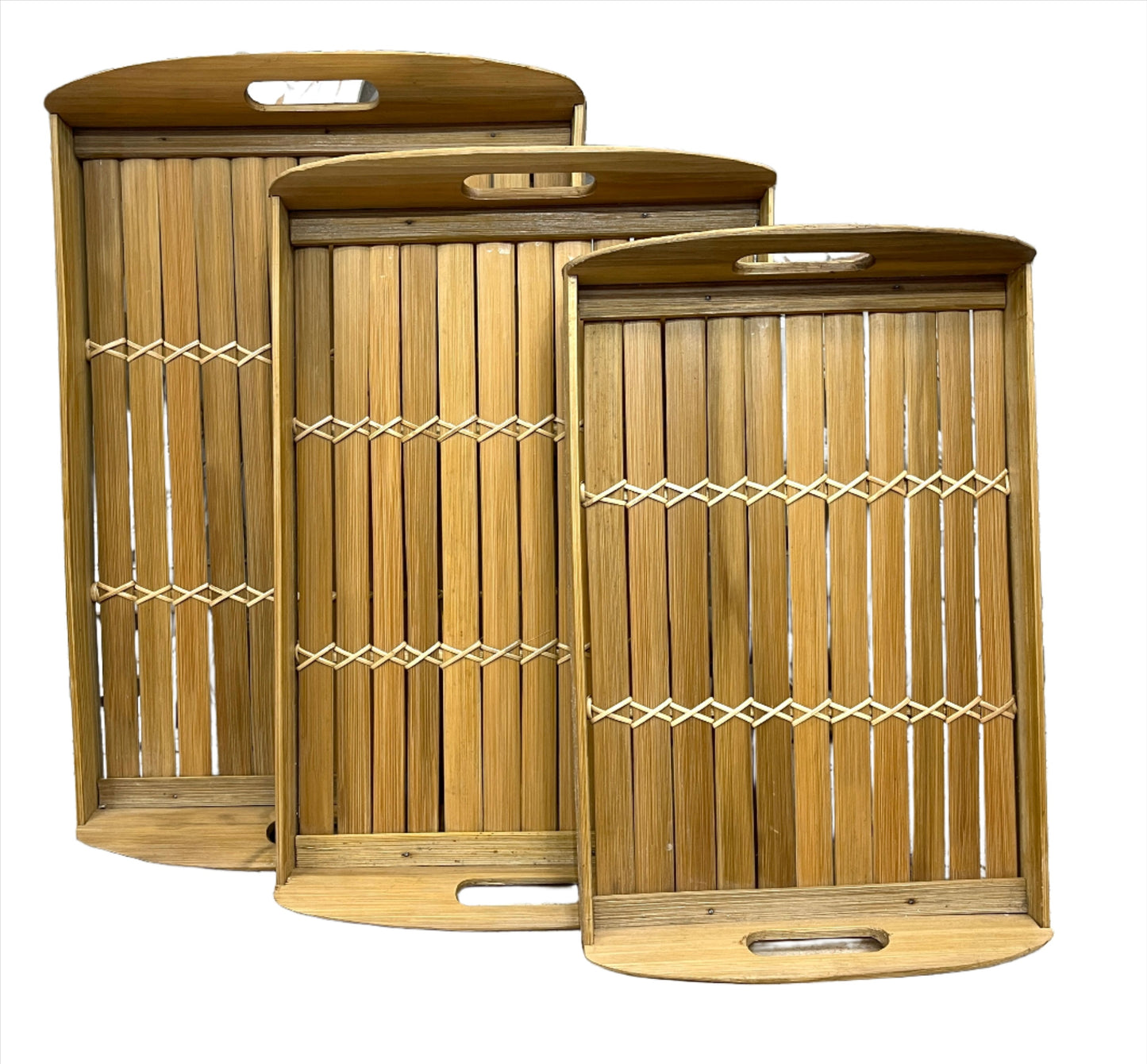 Bamboo Trays 3 Piece Sets