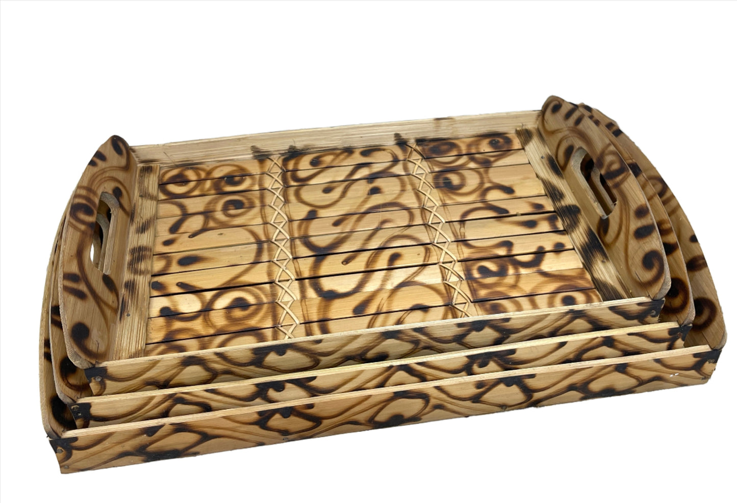Bamboo Trays 3 Piece Sets