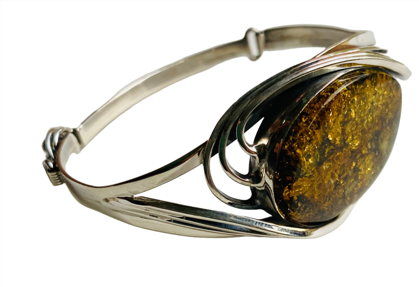 Sterling Silver Green Amber Bracelets Twist