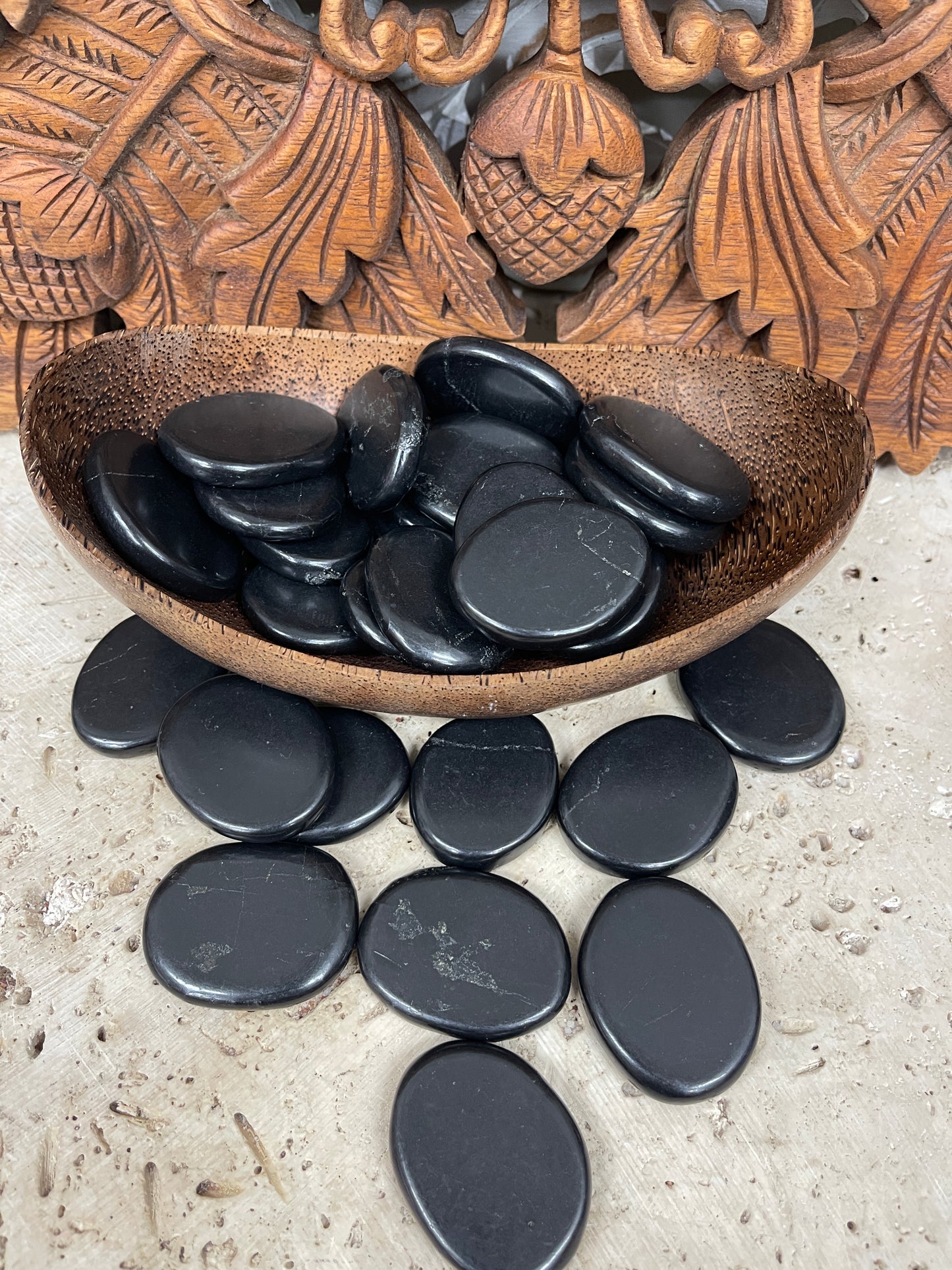 Shungite Flat Palm Stones