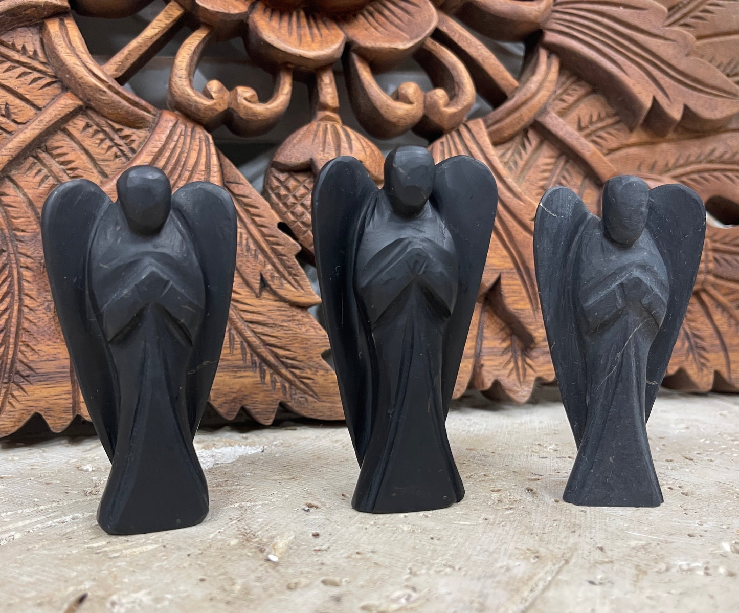 Carved Shungite Angels