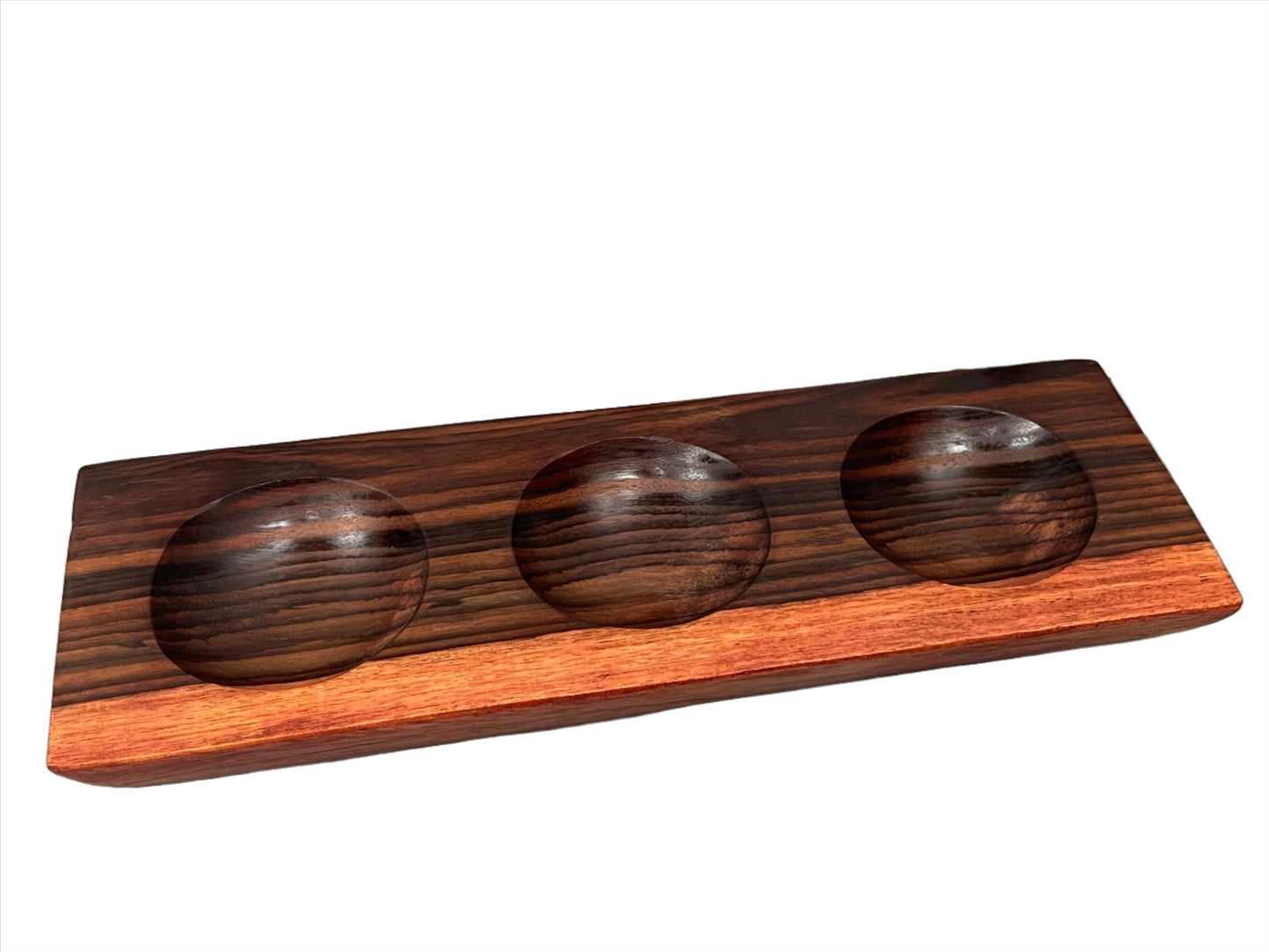 Sono Wood 3 Compartment Sauce & Dip Dish